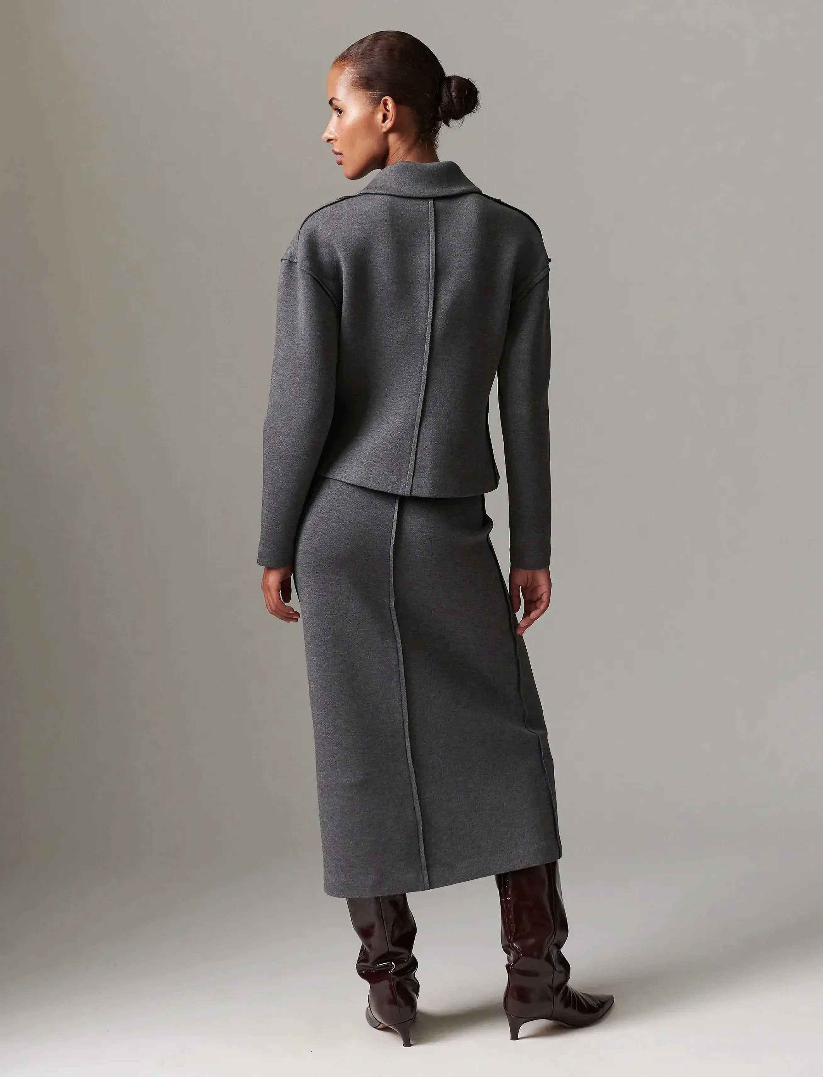 Day Birger et Mikkelsen - Suzie - Scuba - midi nederdele - medium grey melange - 3