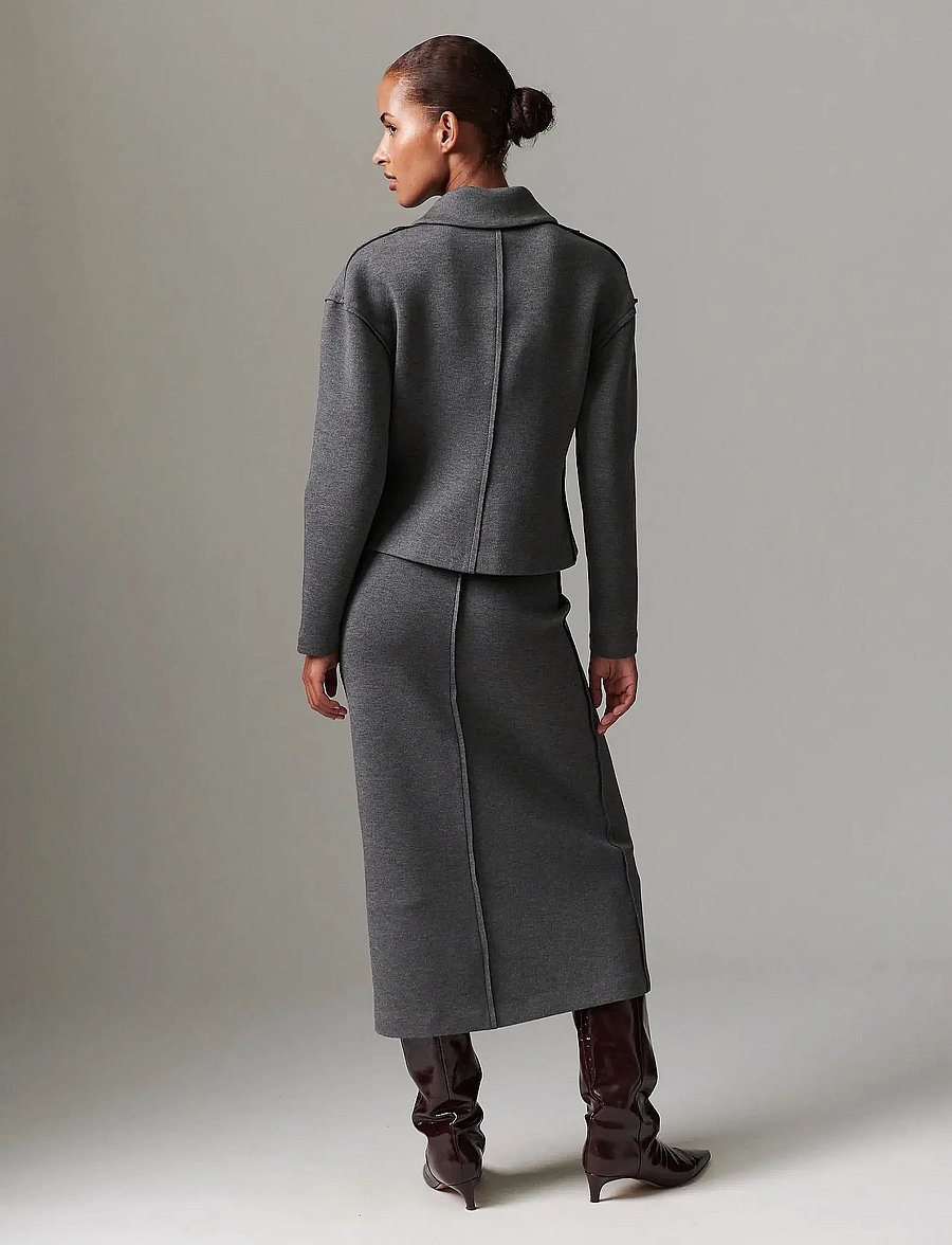 Day Birger et Mikkelsen - Suzie - Scuba - midi skjørt - medium grey melange - 3