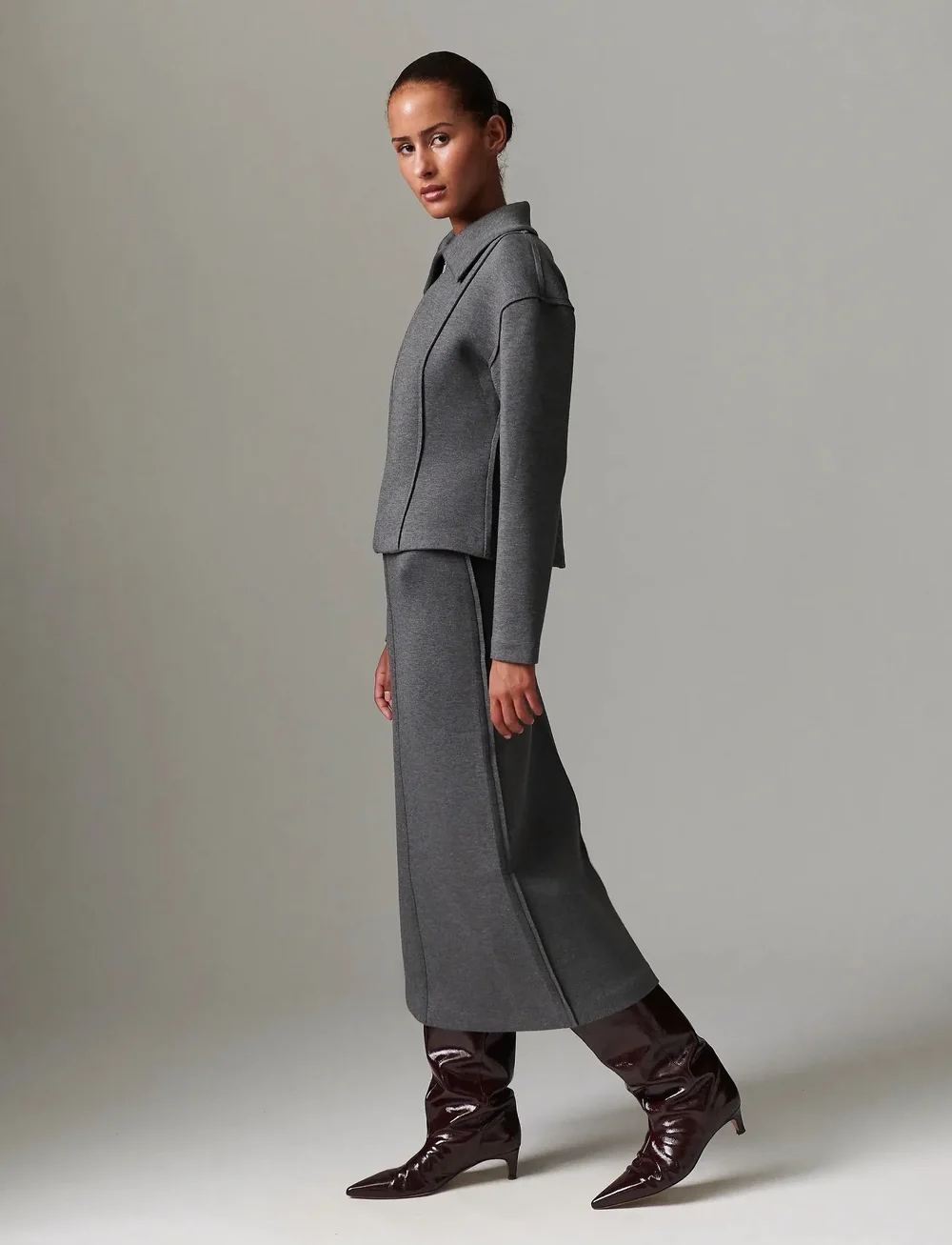 Day Birger et Mikkelsen - Suzie - Scuba - midi-röcke - medium grey melange - 4