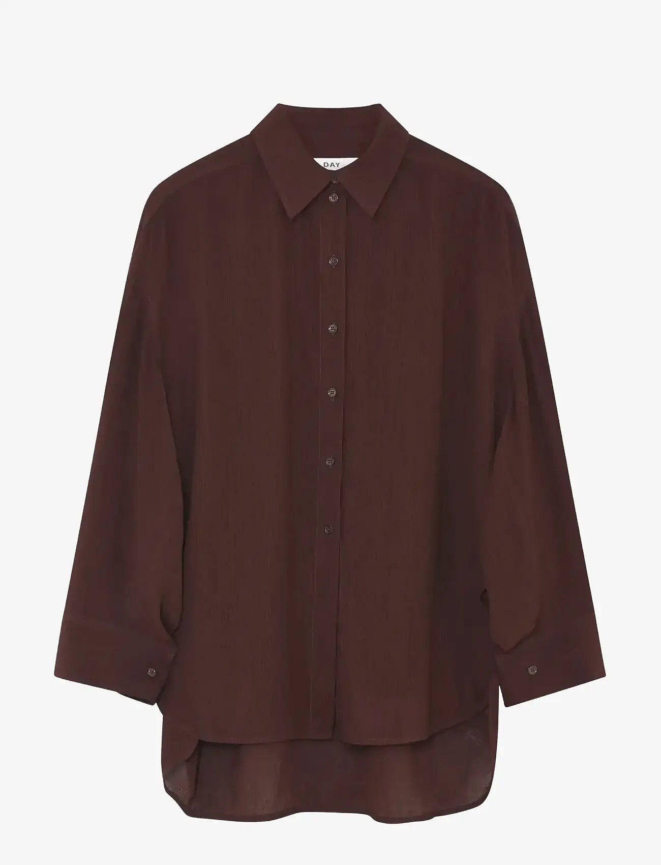 Day Birger et Mikkelsen - Weiss - Light Wrinkled Structure - langärmlige hemden - chocolate plum - 0