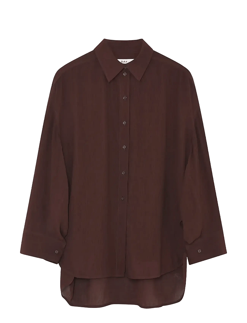 Day Birger et Mikkelsen - Weiss - Light Wrinkled Structure - jeanshemden - chocolate plum - 1