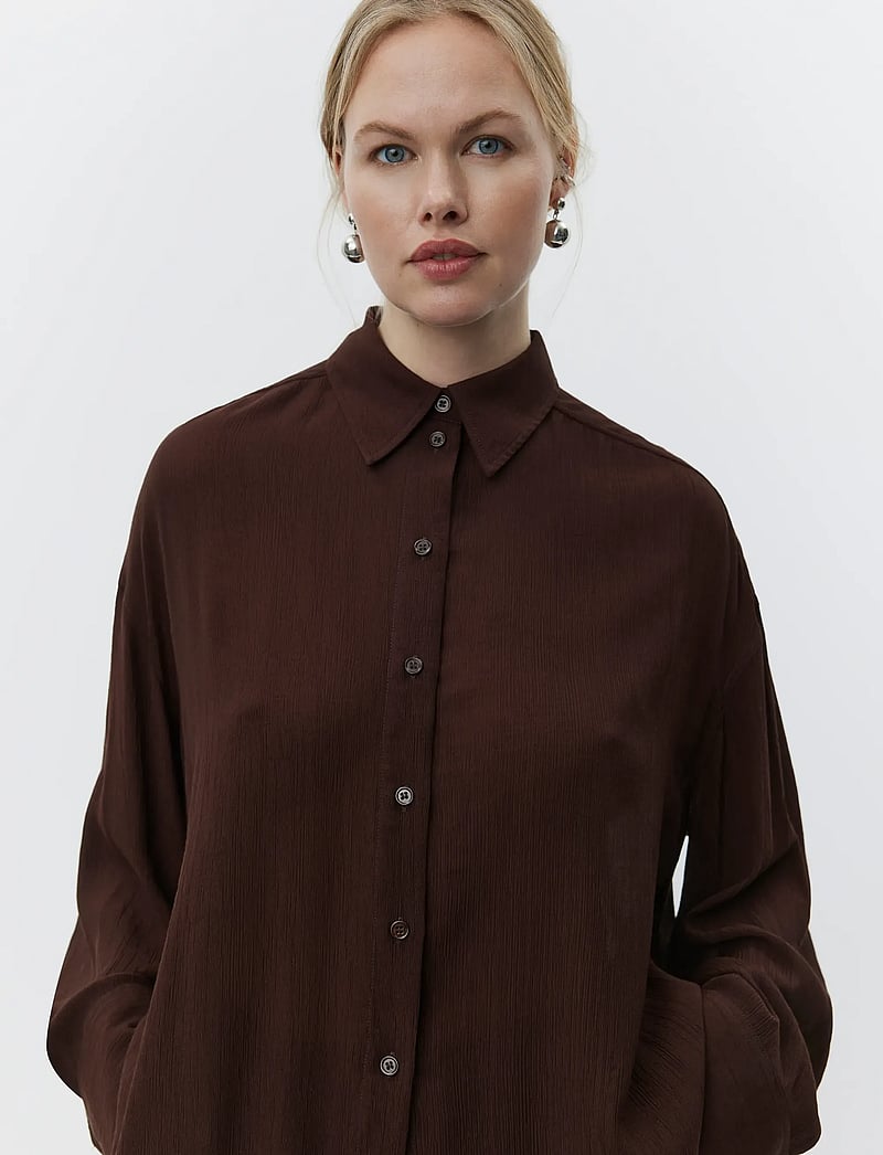 Day Birger et Mikkelsen - Weiss - Light Wrinkled Structure - jeanshemden - chocolate plum - 0