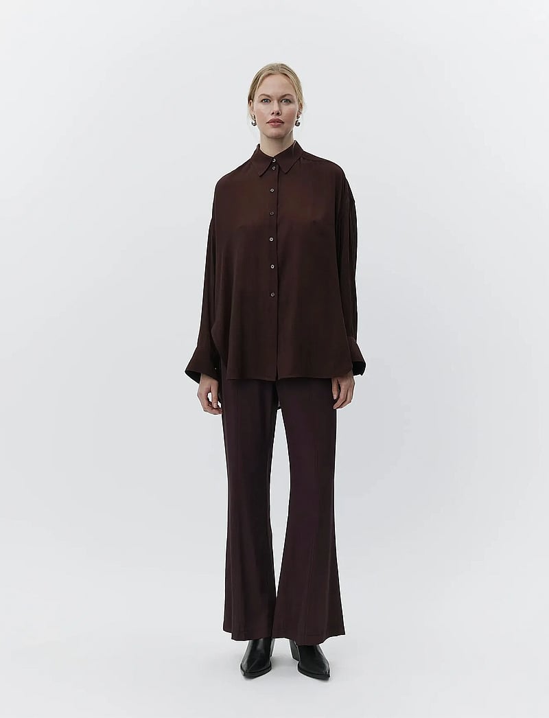 Day Birger et Mikkelsen - Weiss - Light Wrinkled Structure - jeanshemden - chocolate plum - 3