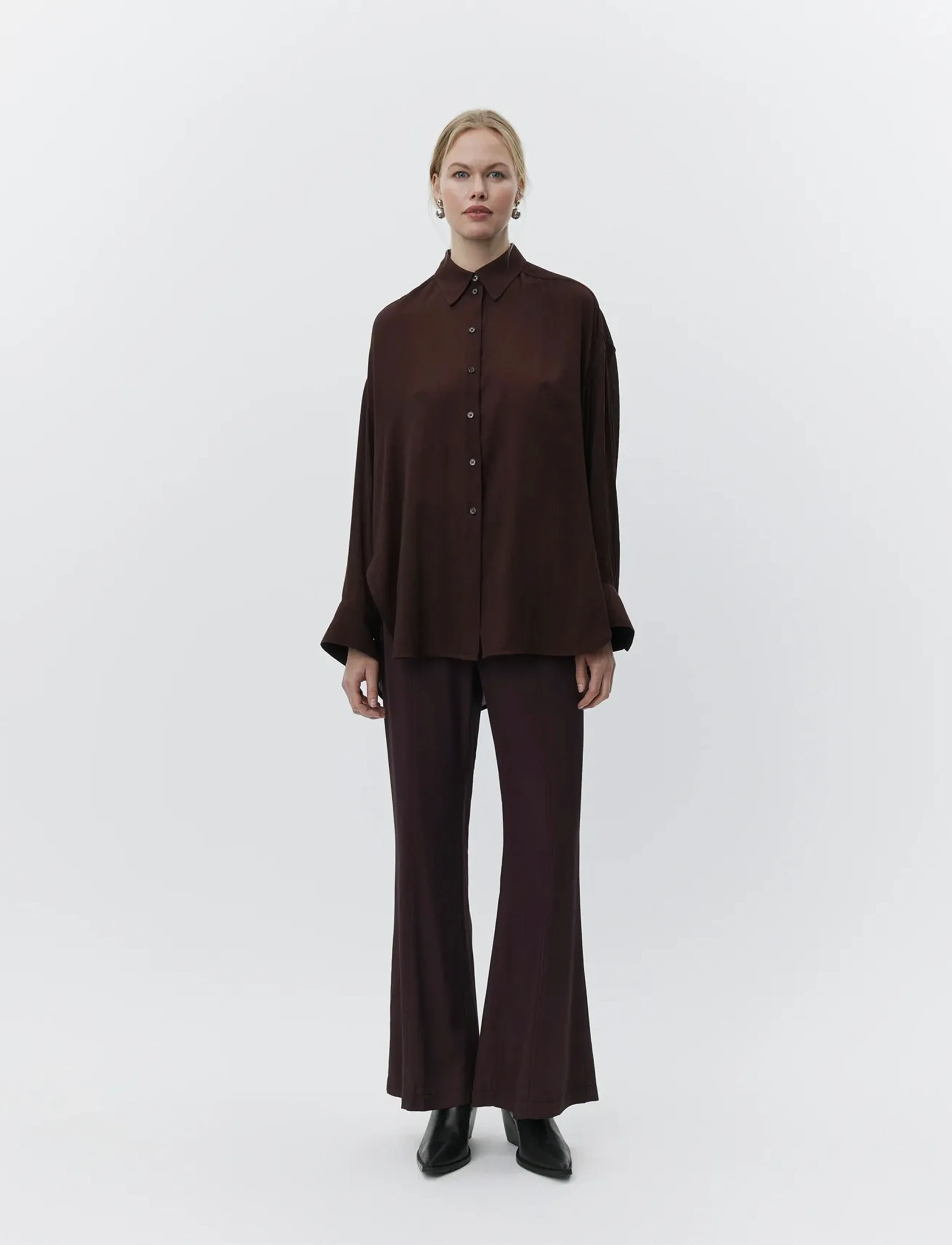 Day Birger et Mikkelsen - Weiss - Light Wrinkled Structure - chocolate plum - 3