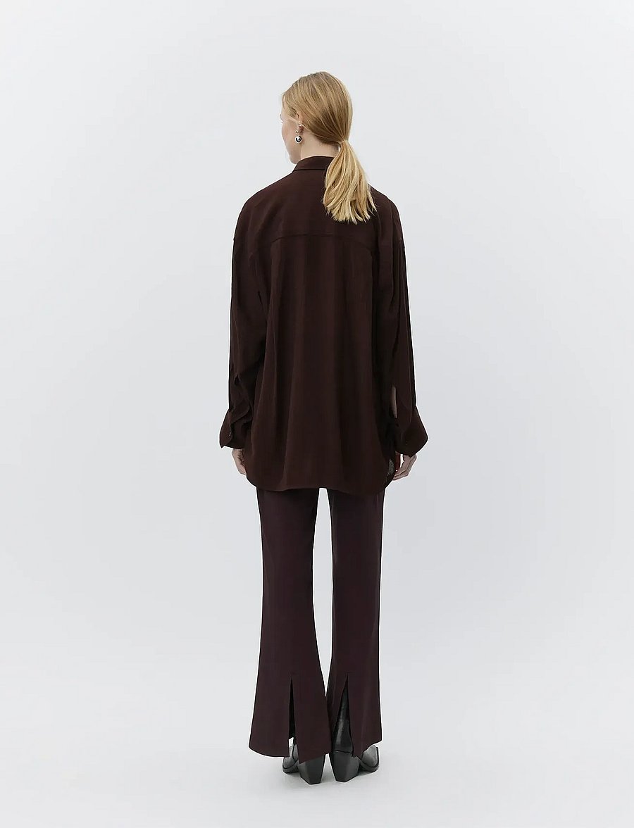Day Birger et Mikkelsen - Weiss - Light Wrinkled Structure - jeanshemden - chocolate plum - 4
