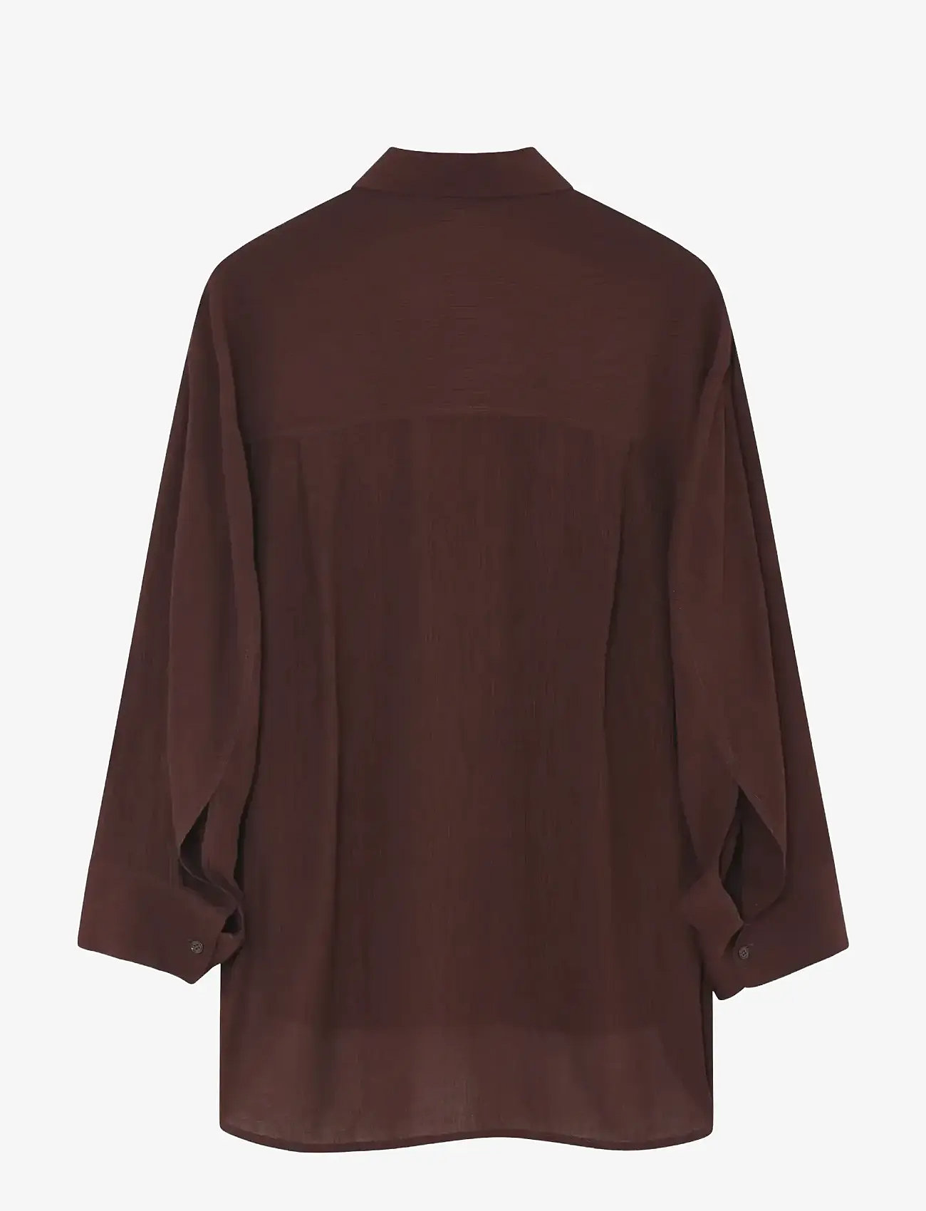 Day Birger et Mikkelsen - Weiss - Light Wrinkled Structure - langärmlige hemden - chocolate plum - 1