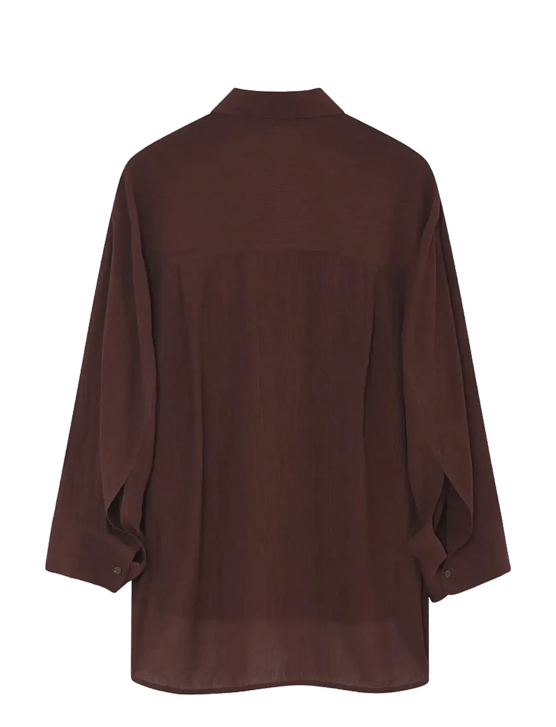 Day Birger et Mikkelsen - Weiss - Light Wrinkled Structure - jeanshemden - chocolate plum - 2