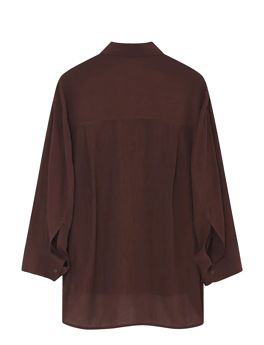 Day Birger et Mikkelsen - Weiss - Light Wrinkled Structure - jeanshemden - chocolate plum - 2
