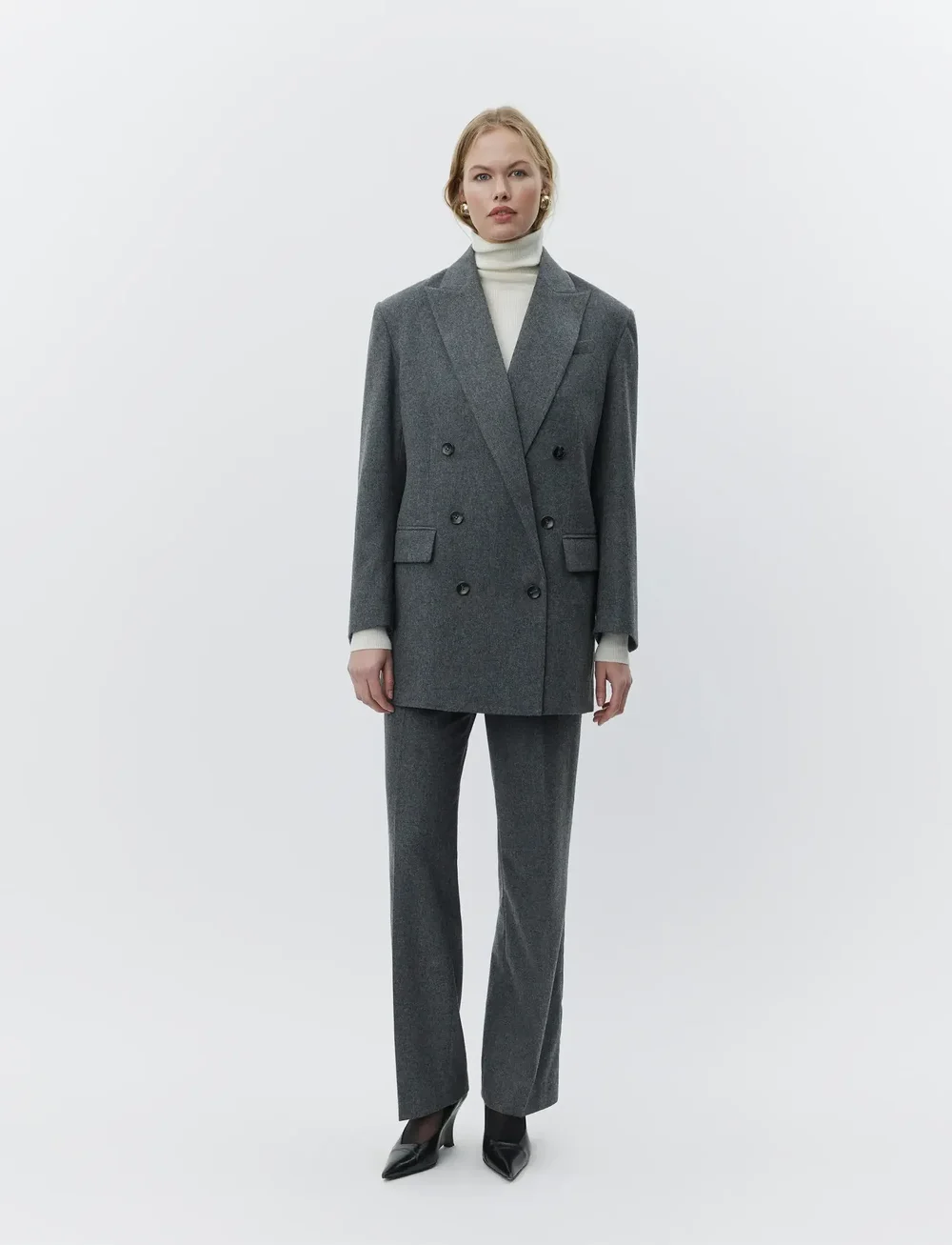Day Birger et Mikkelsen - Amir - Melange Wool - double breasted blazers - medium grey melange - 3