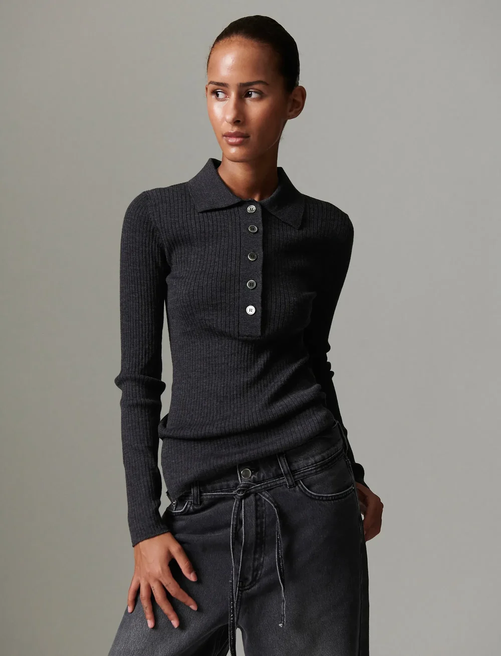 Day Birger et Mikkelsen - Murphy - Daily elements - sweaters - dark grey melange - 0