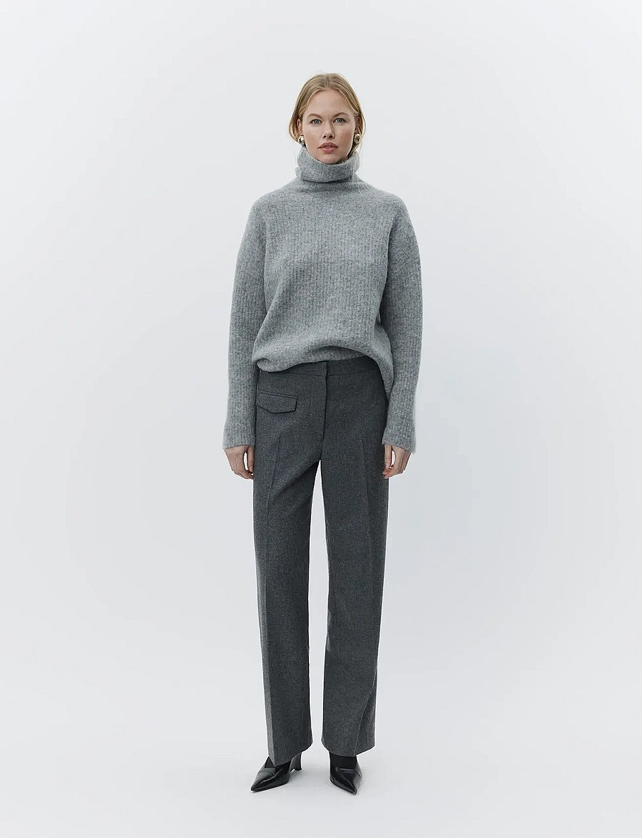 Day Birger et Mikkelsen - Thalia - Melange Wool - anzugshosen - medium grey melange - 0