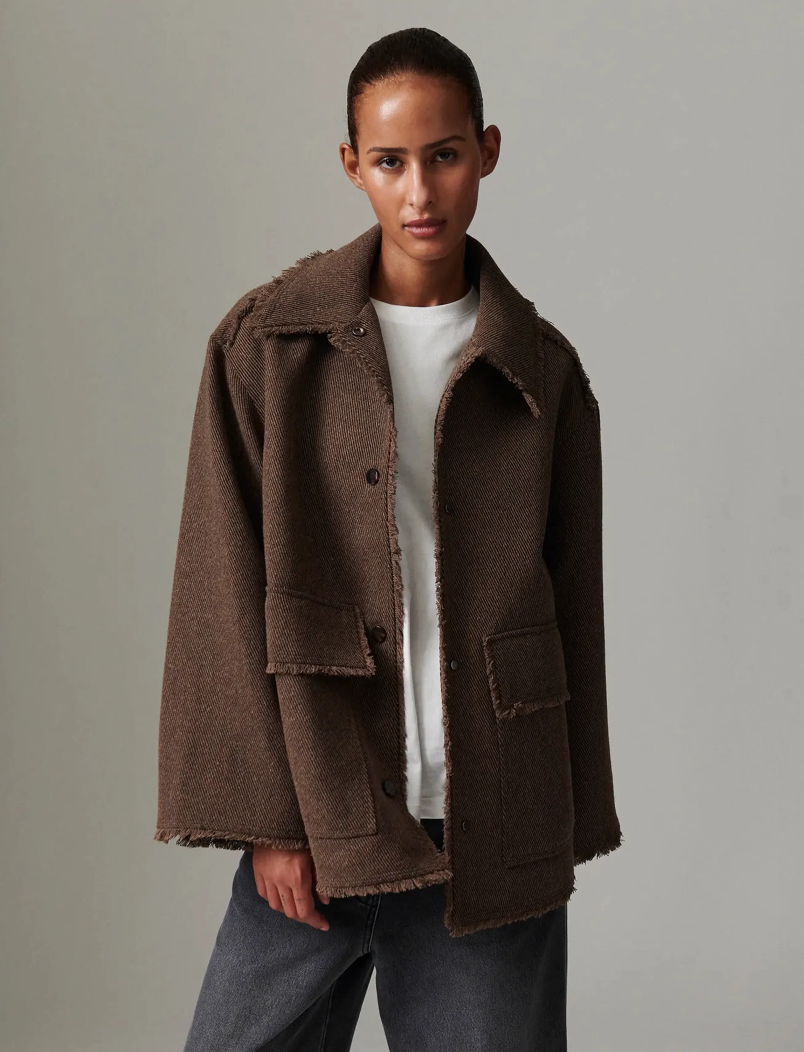 Day Birger et Mikkelsen Harry - Heavy Wool Twill - Transitional Layering - 190809. CHOCOLATE CHIP / brown