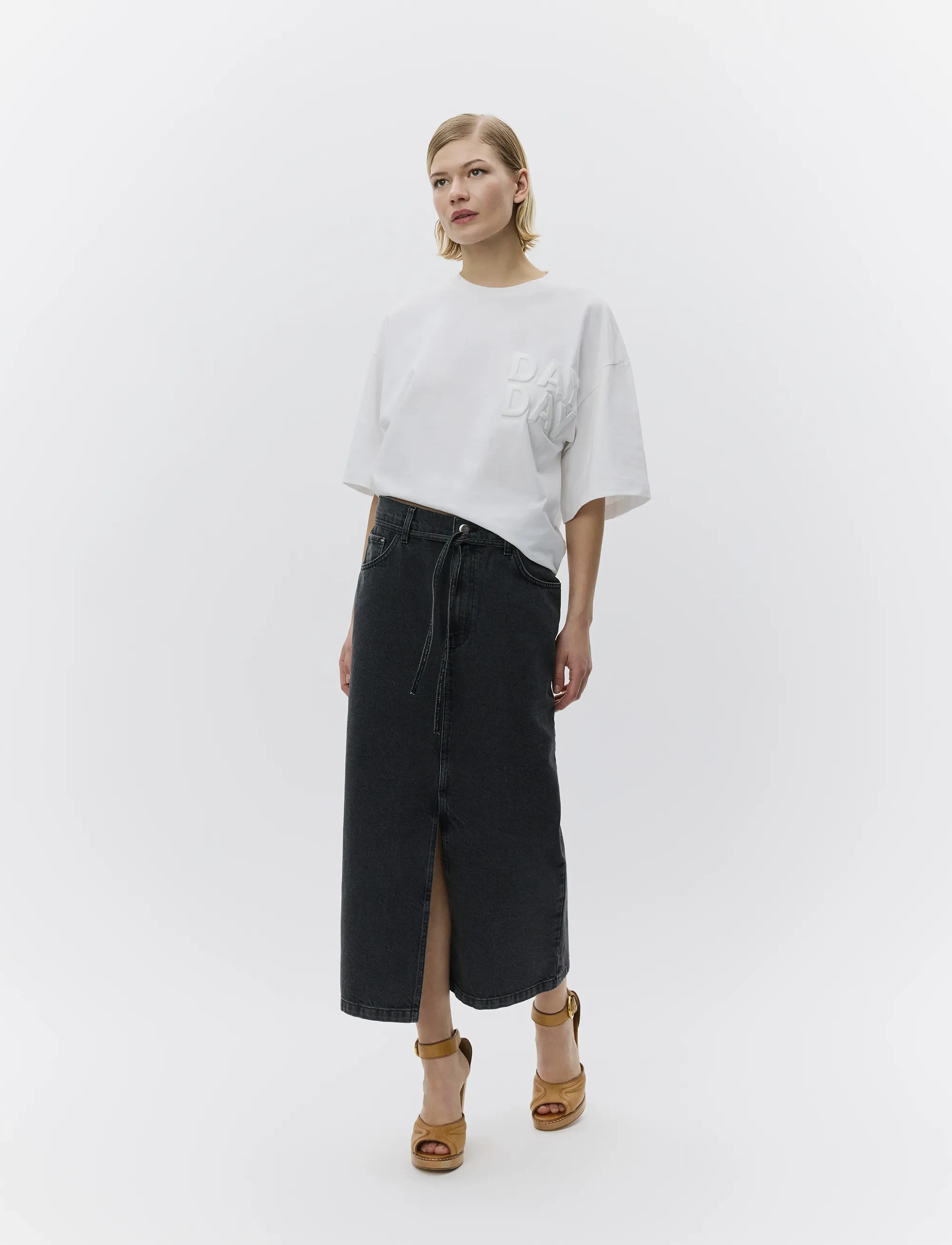 Day Birger et Mikkelsen Ben Black Denim, 40, Röcke, Schwarz - Maxi Frauen