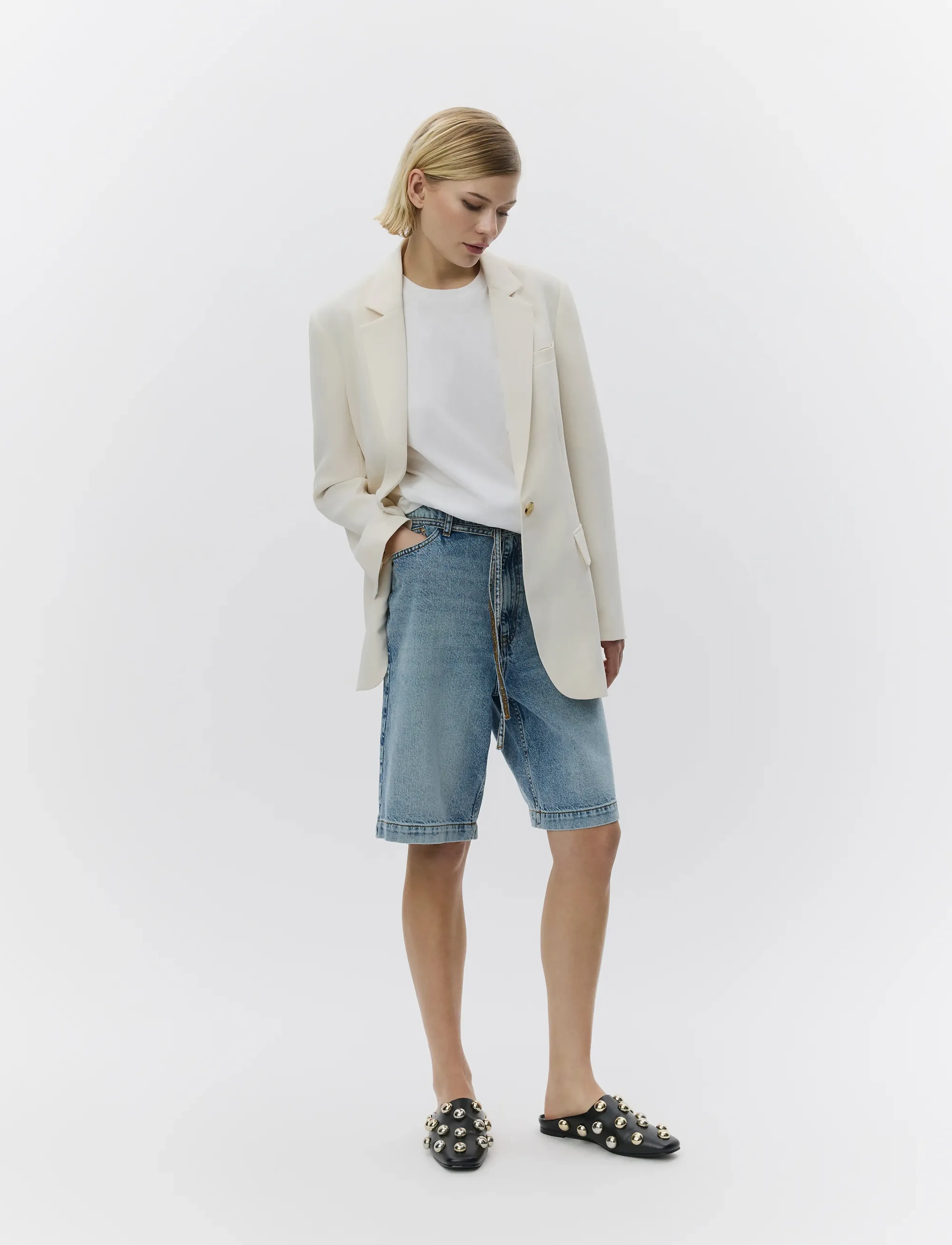 Day Birger et Mikkelsen - Elijah Shorts  Blue Soft Denim - shorts - light blue - 2