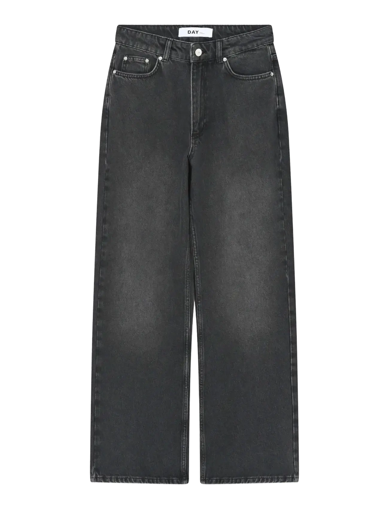 Day Birger et Mikkelsen Cai - Rigid Denim Stretch - Hosen mit weitem Bein - BLACK / black