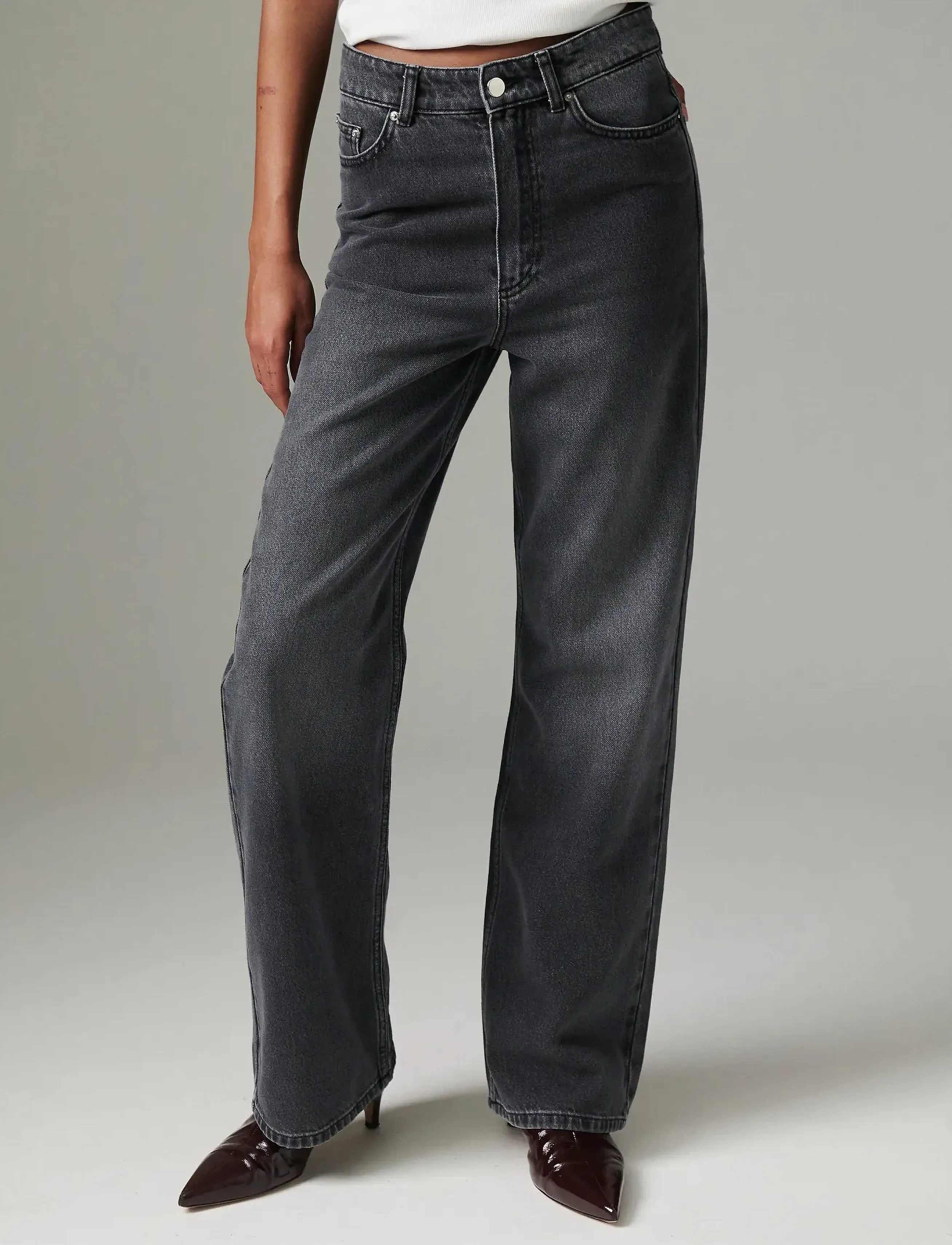 Day Birger et Mikkelsen - Cai - Rigid Denim Stretch - hosen mit weitem bein - black - 4