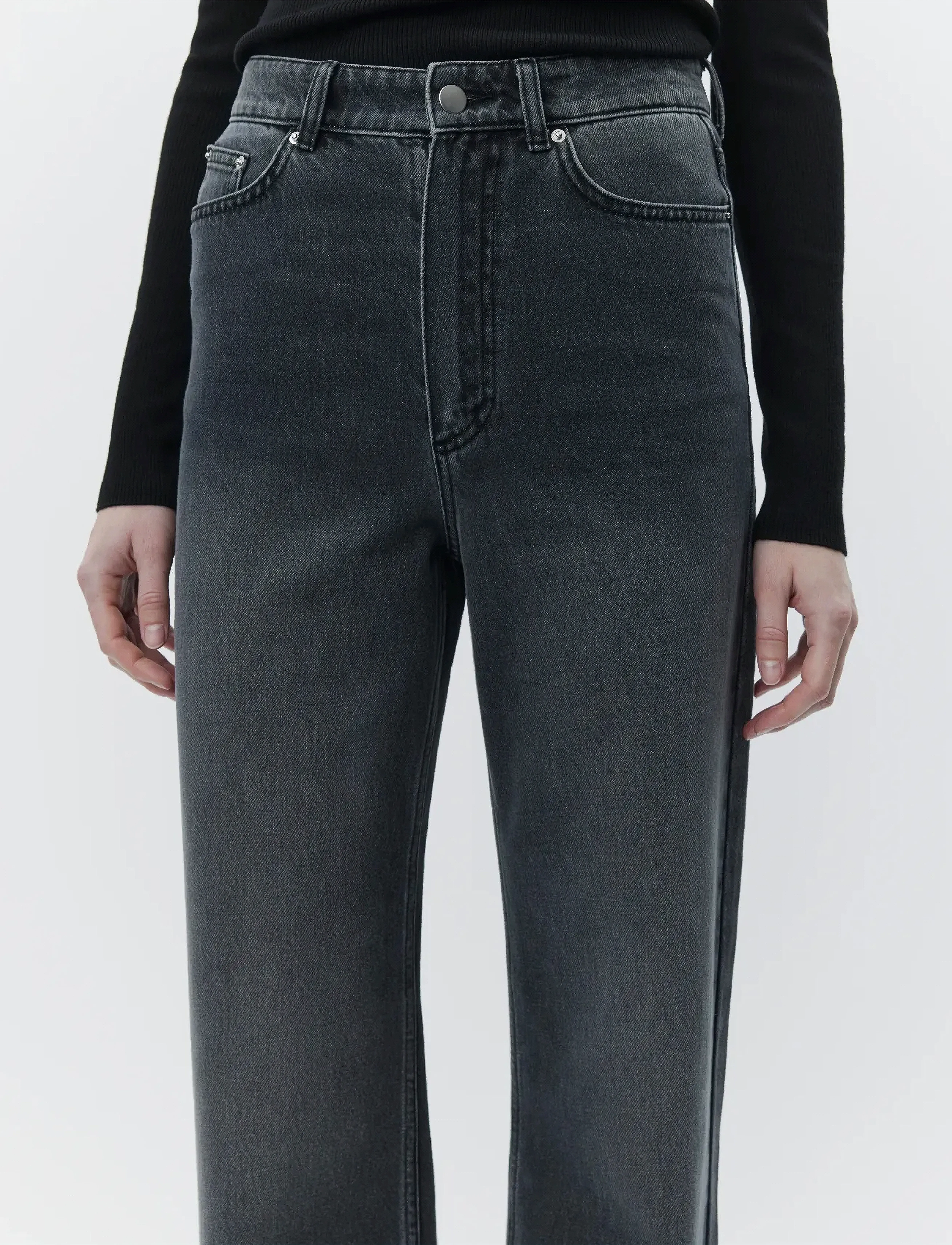 Day Birger et Mikkelsen - Cai - Rigid Denim Stretch - hosen mit weitem bein - black - 5