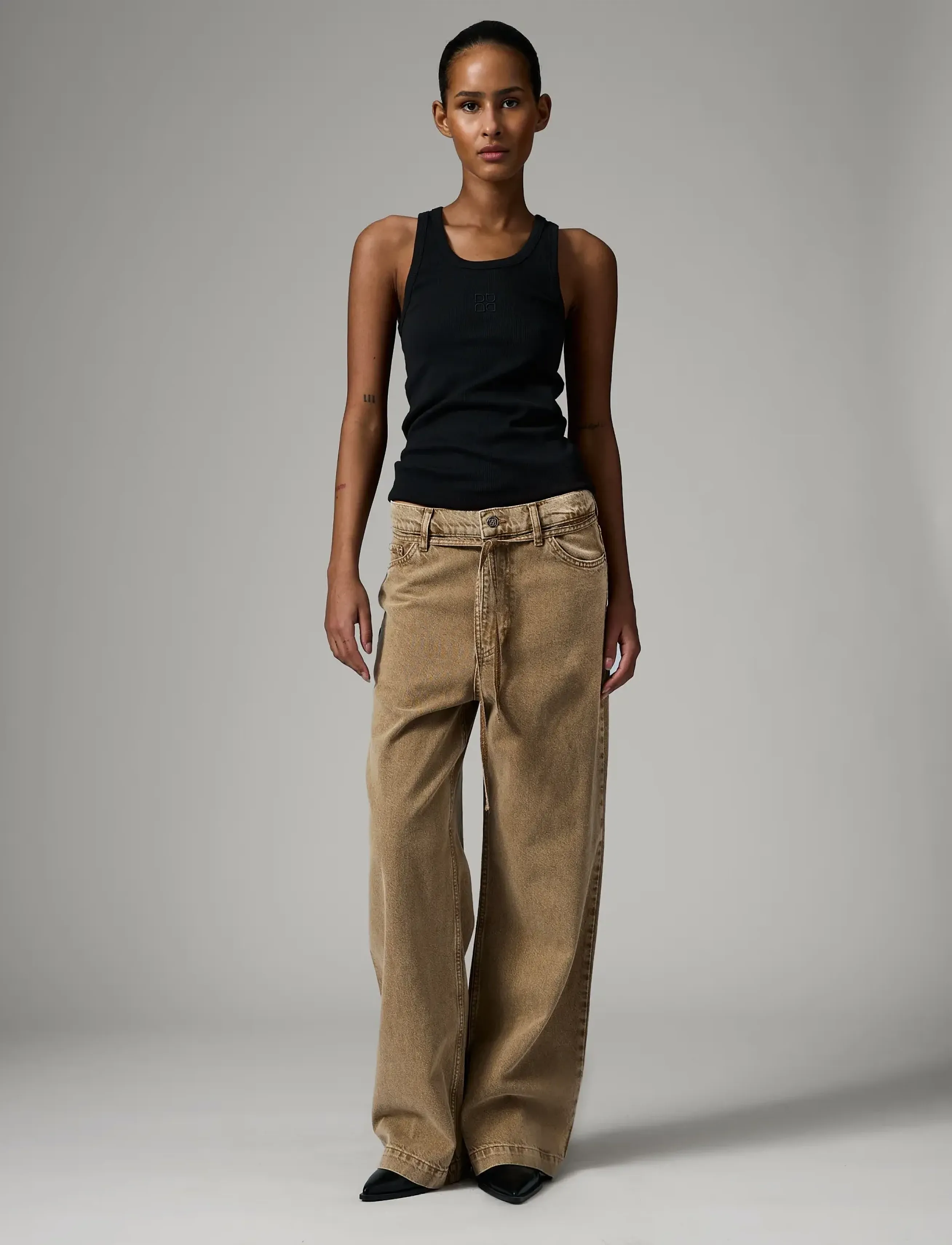 Day Birger et Mikkelsen - Elijah - Sand Washed Denim - hosen mit weitem bein - ermine - 3