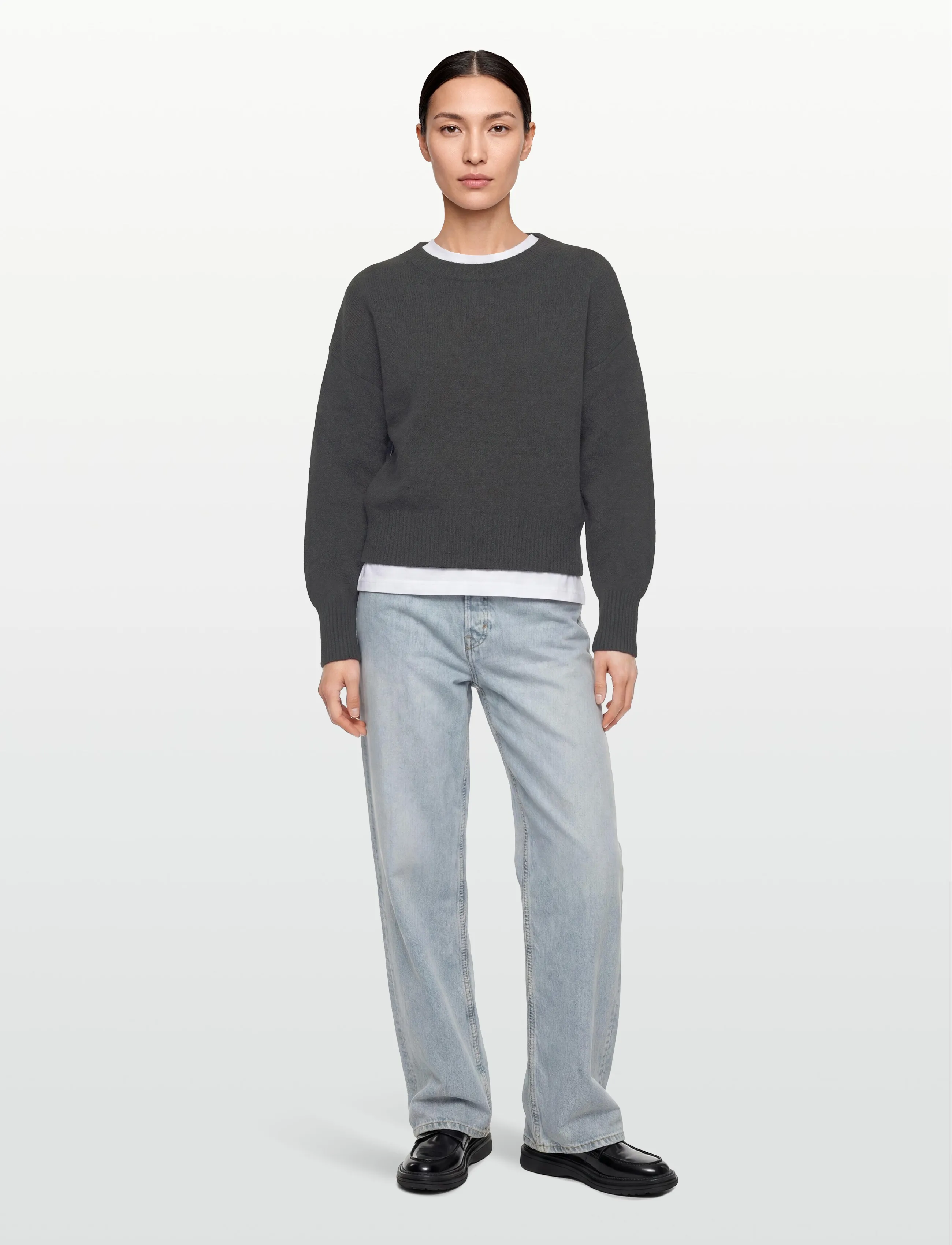 Day Birger et Mikkelsen - Cline - Soft Lamb - tröjor - dark grey melange - 0