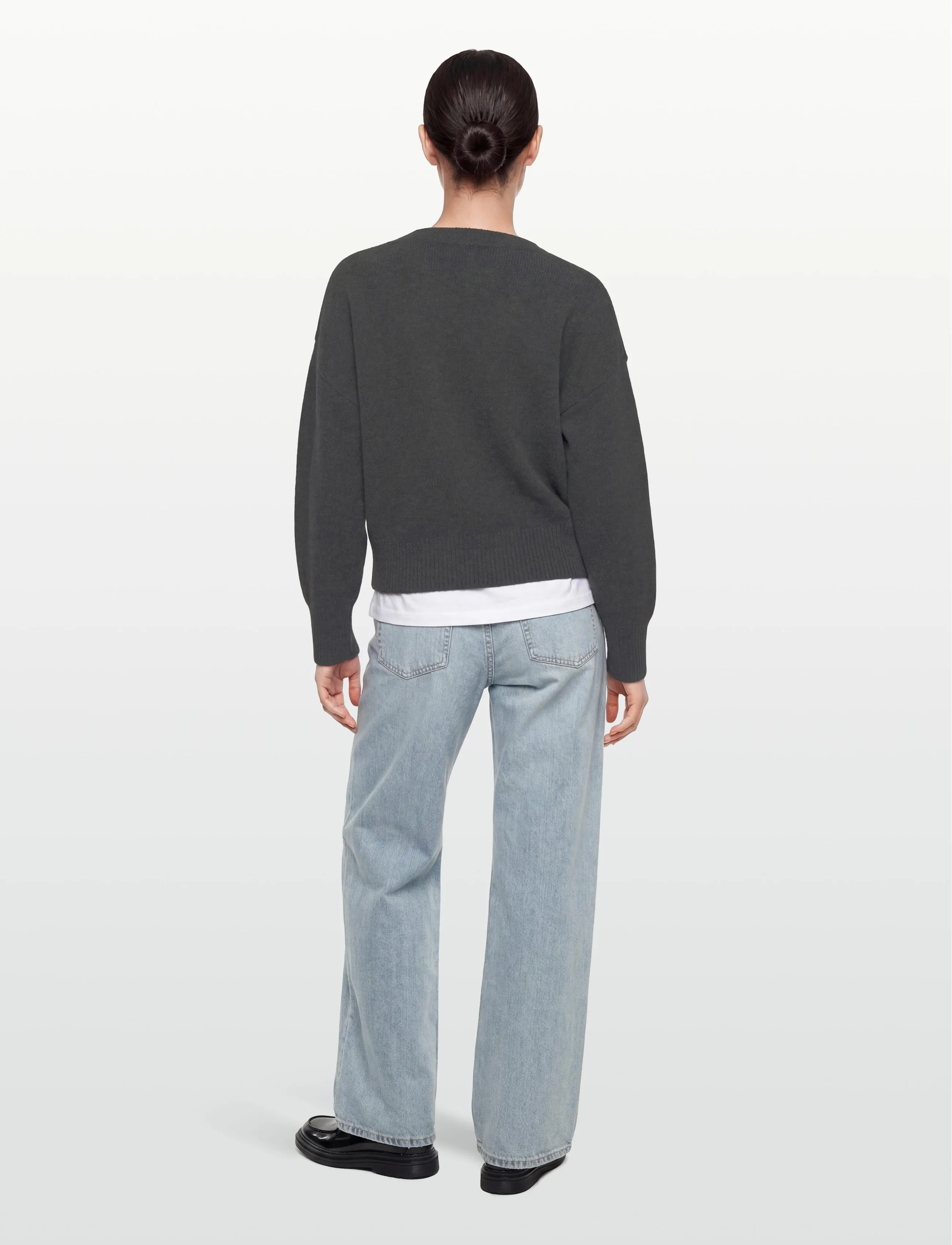 Day Birger et Mikkelsen - Cline - Soft Lamb - tröjor - dark grey melange - 4