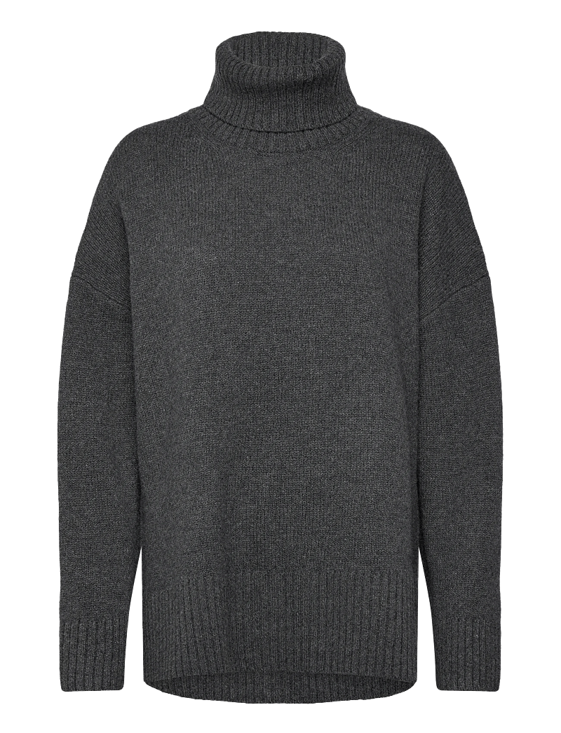 Day Birger et Mikkelsen - Lansbury - Soft Lamb - rullekraver - dark grey melange - 0