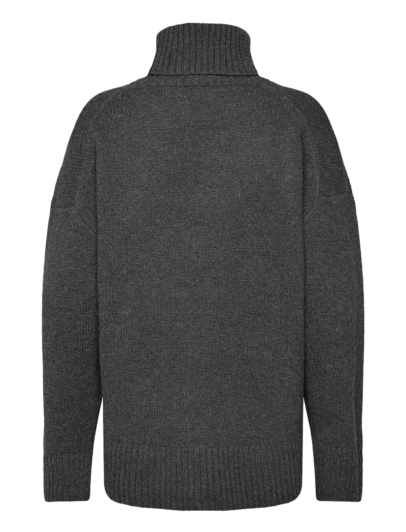 Day Birger et Mikkelsen - Lansbury - Soft Lamb - rullekraver - dark grey melange - 1