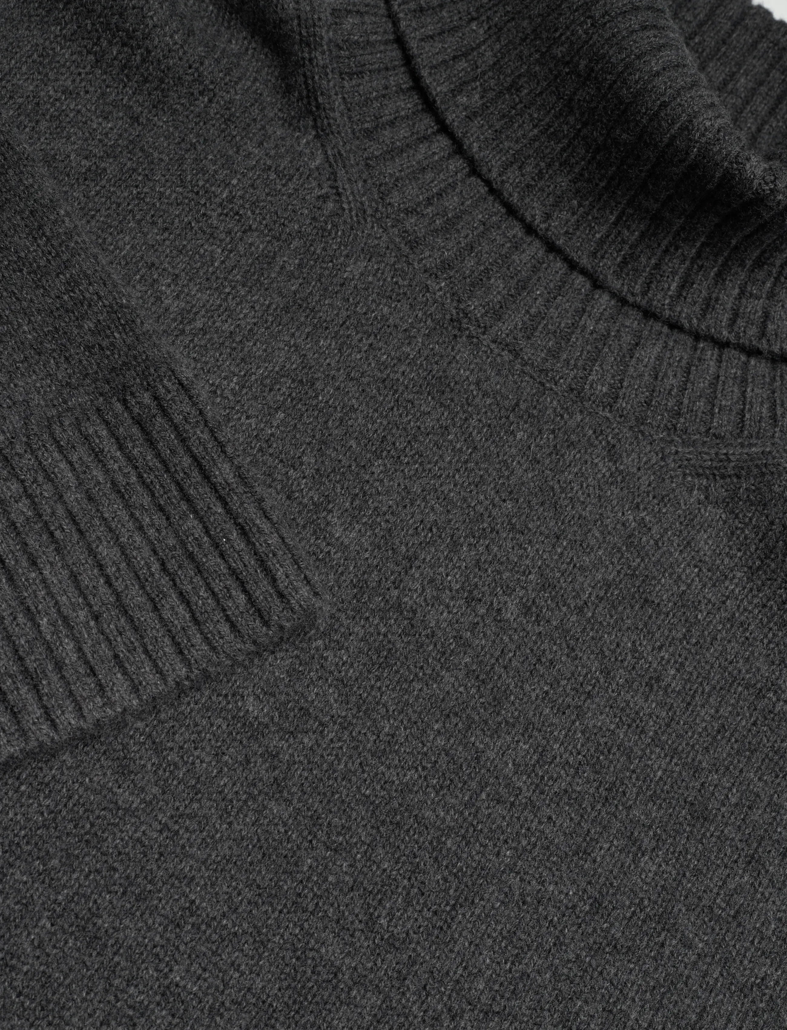 Day Birger et Mikkelsen - Lansbury - Soft Lamb - rullekraver - dark grey melange - 4