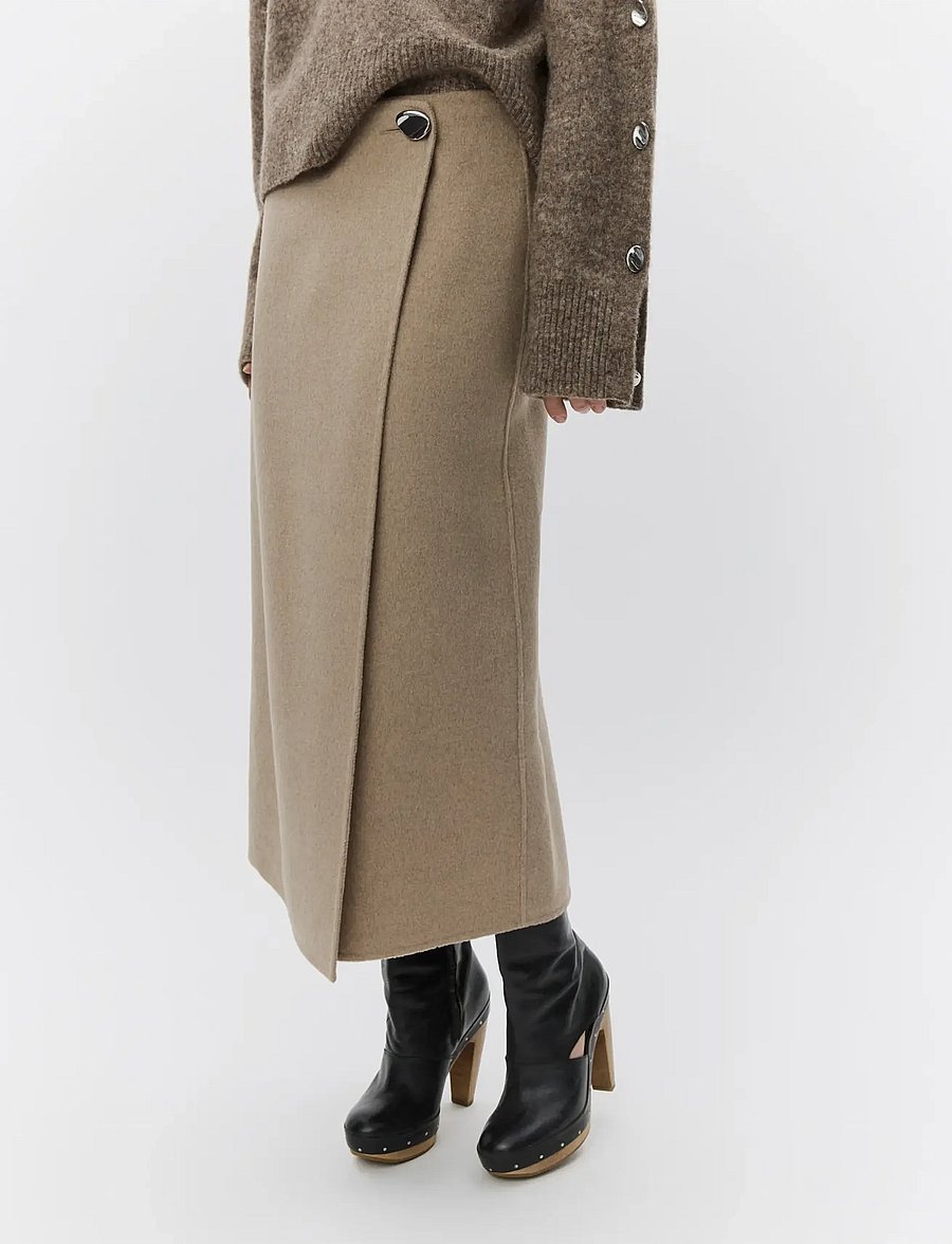 Day Birger et Mikkelsen - Pepper - Double Faced Wool - midi-röcke - beige melange - 3