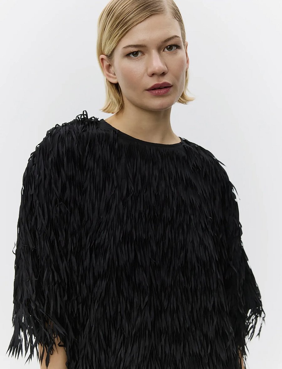 Day Birger et Mikkelsen - Barcelona - Delicate Fringes - t-shirts - black - 0