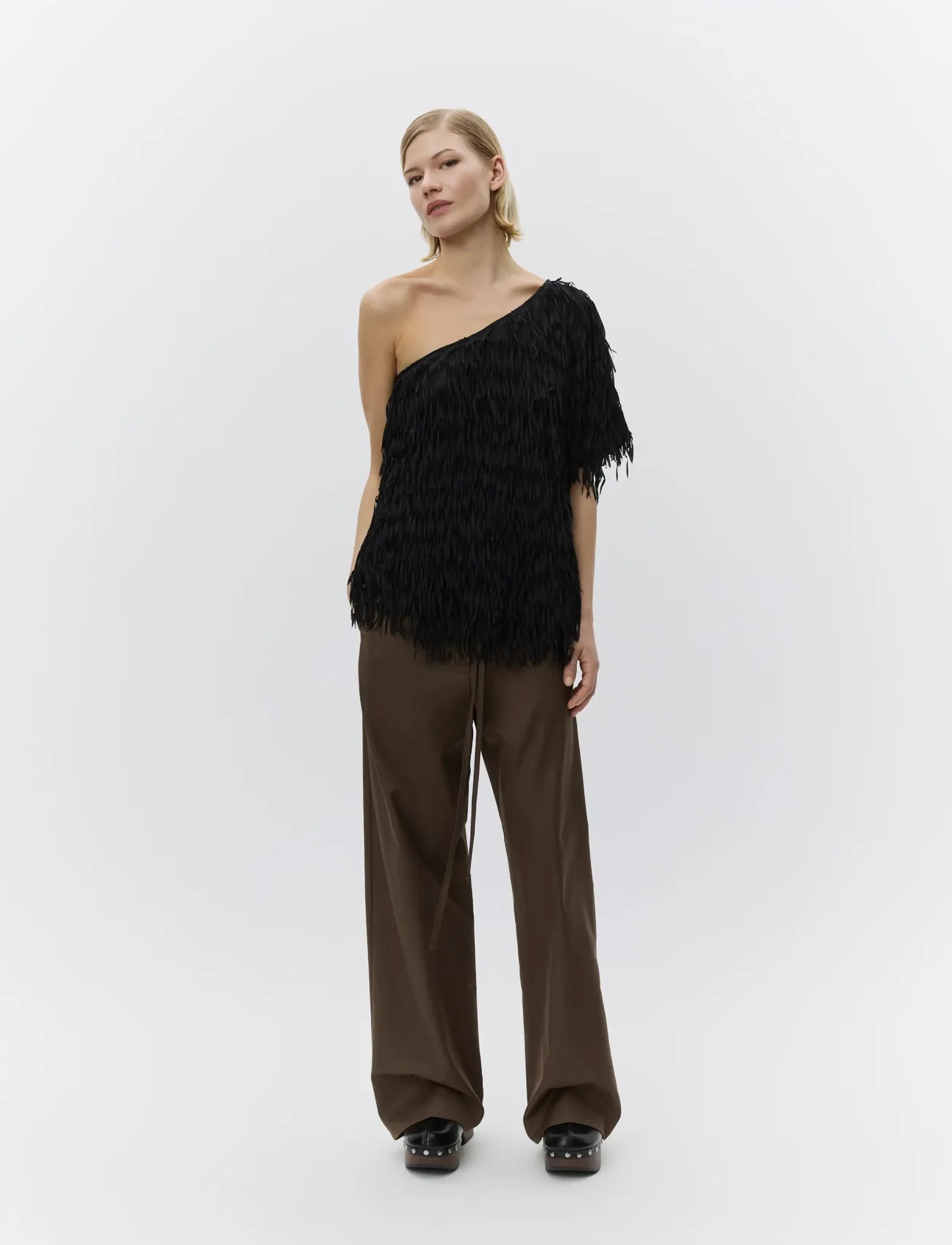 Day Birger et Mikkelsen Bell Delicate Fringes, Kvinder, Frynset Sjal, Sort, Str: 32