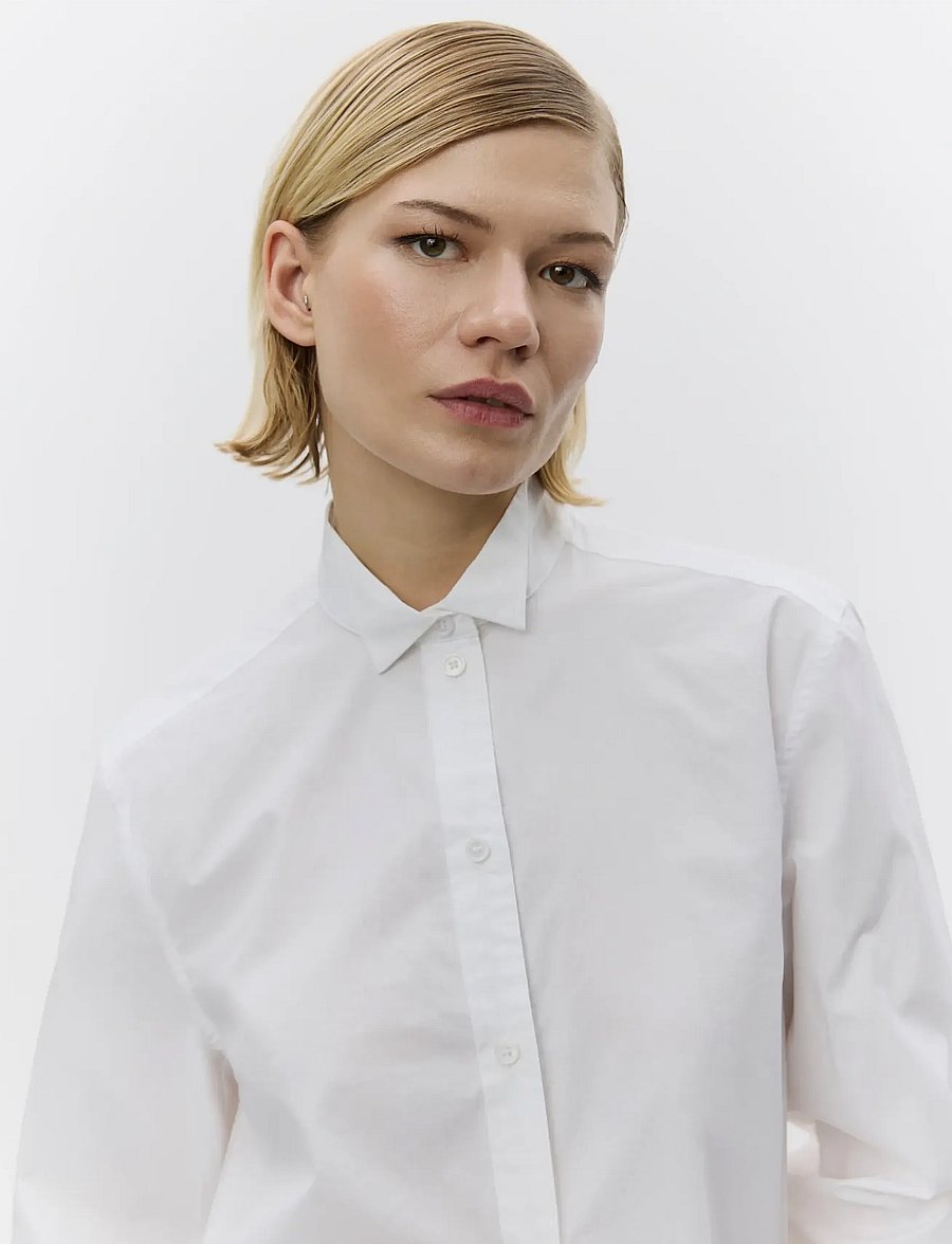Day Birger et Mikkelsen - Chen - Solid Cotton - long-sleeved shirts - bright white - 3