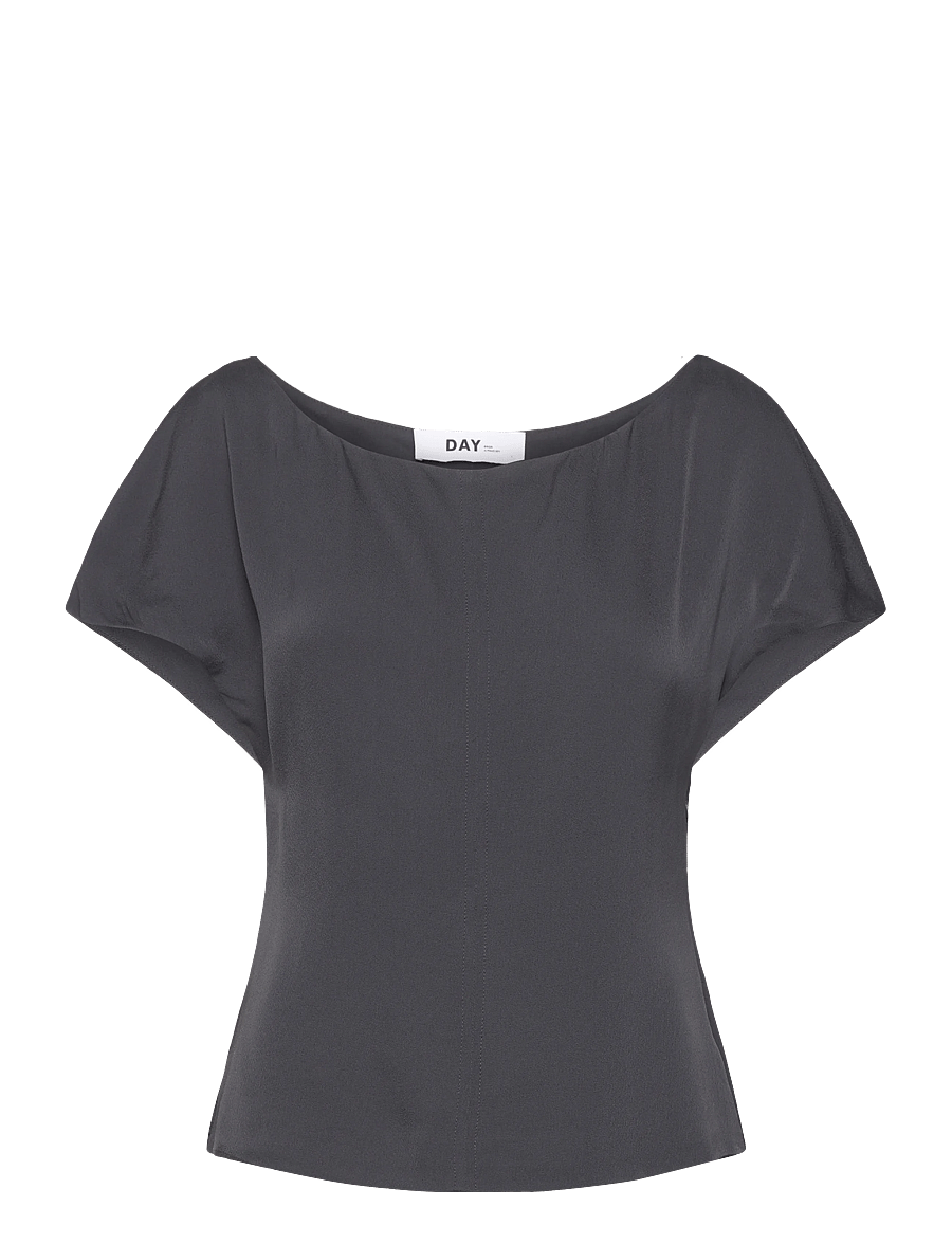 Day Birger et Mikkelsen - Lester - Matte Crepe - lühikeste varrukatega pluusid - ebony - 1