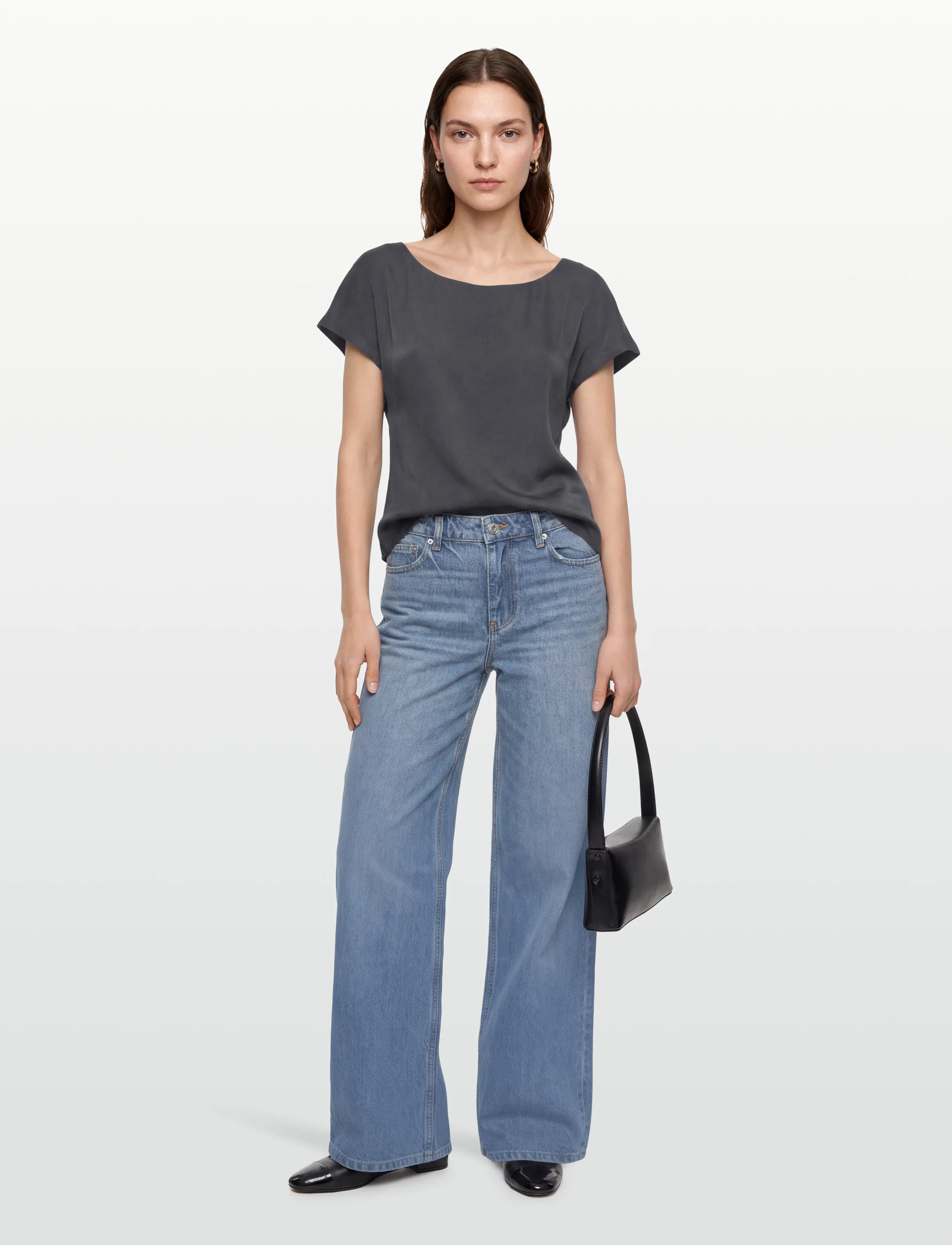 Day Birger et Mikkelsen Lester Matte Crepe, 42, T-shirts & Oberteile, Grau - Short-sleeved, Frauen