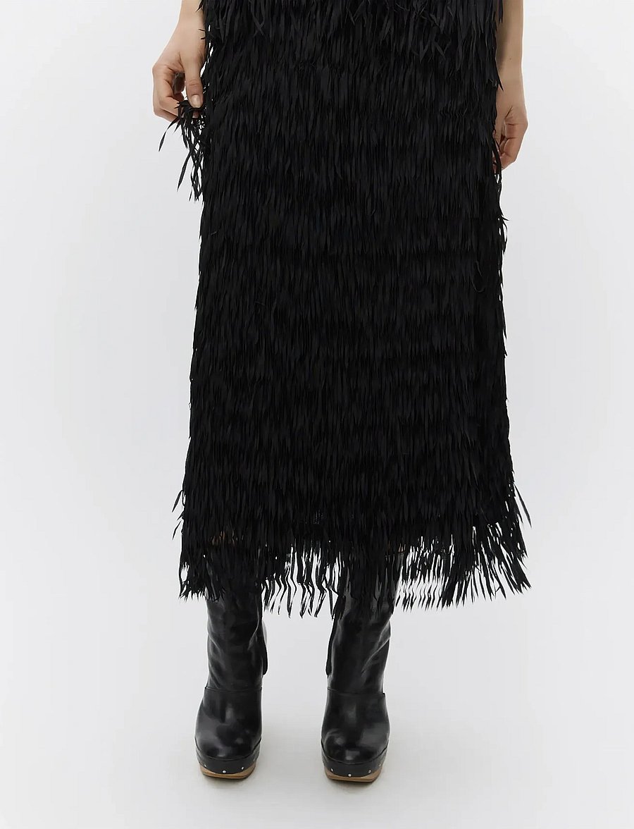 Day Birger et Mikkelsen - Sabrina - Delicate Fringes - midi-röcke - black - 3