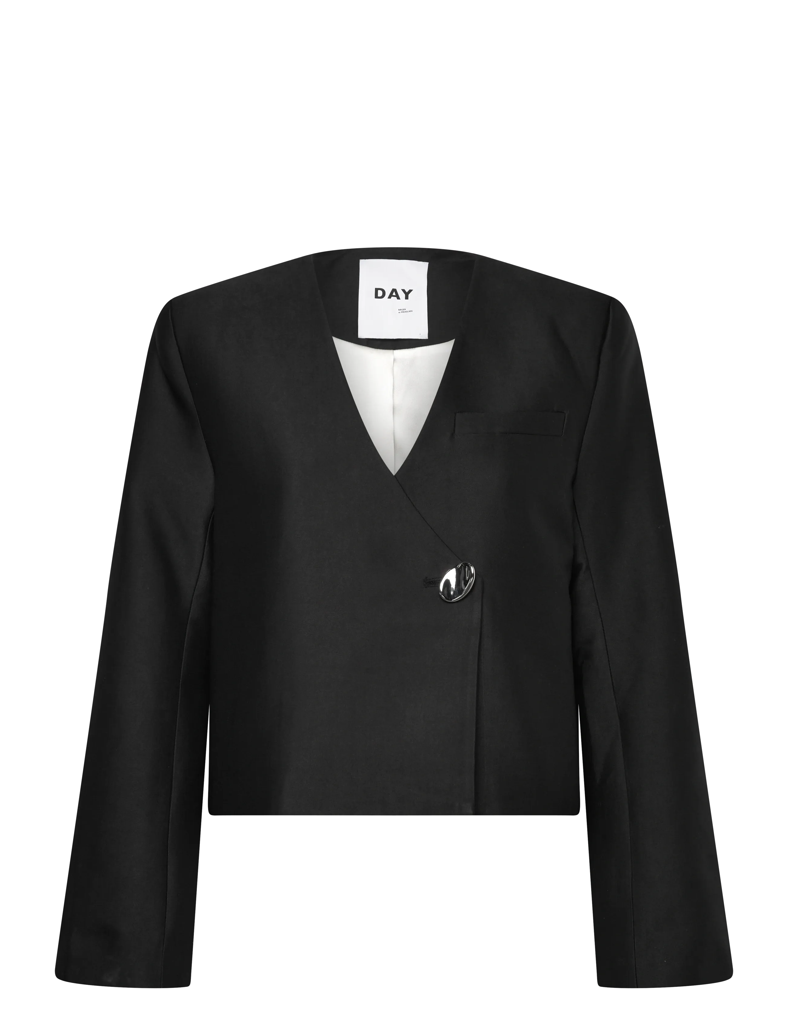 Day Birger et Mikkelsen Sookie - Shiny Suiting - Cropped-Blazer - BLACK / black