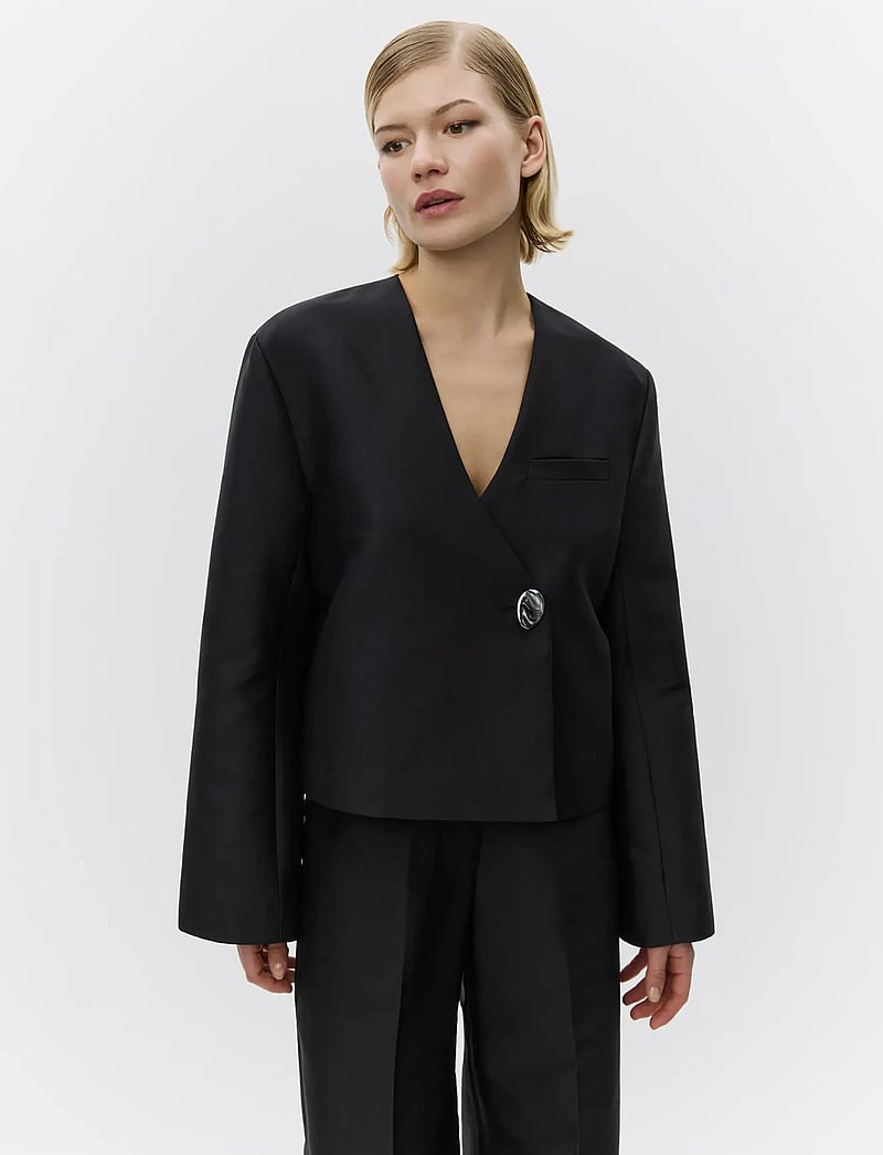Day Birger et Mikkelsen - Sookie - Shiny Suiting - cropped-blazer - black - 3
