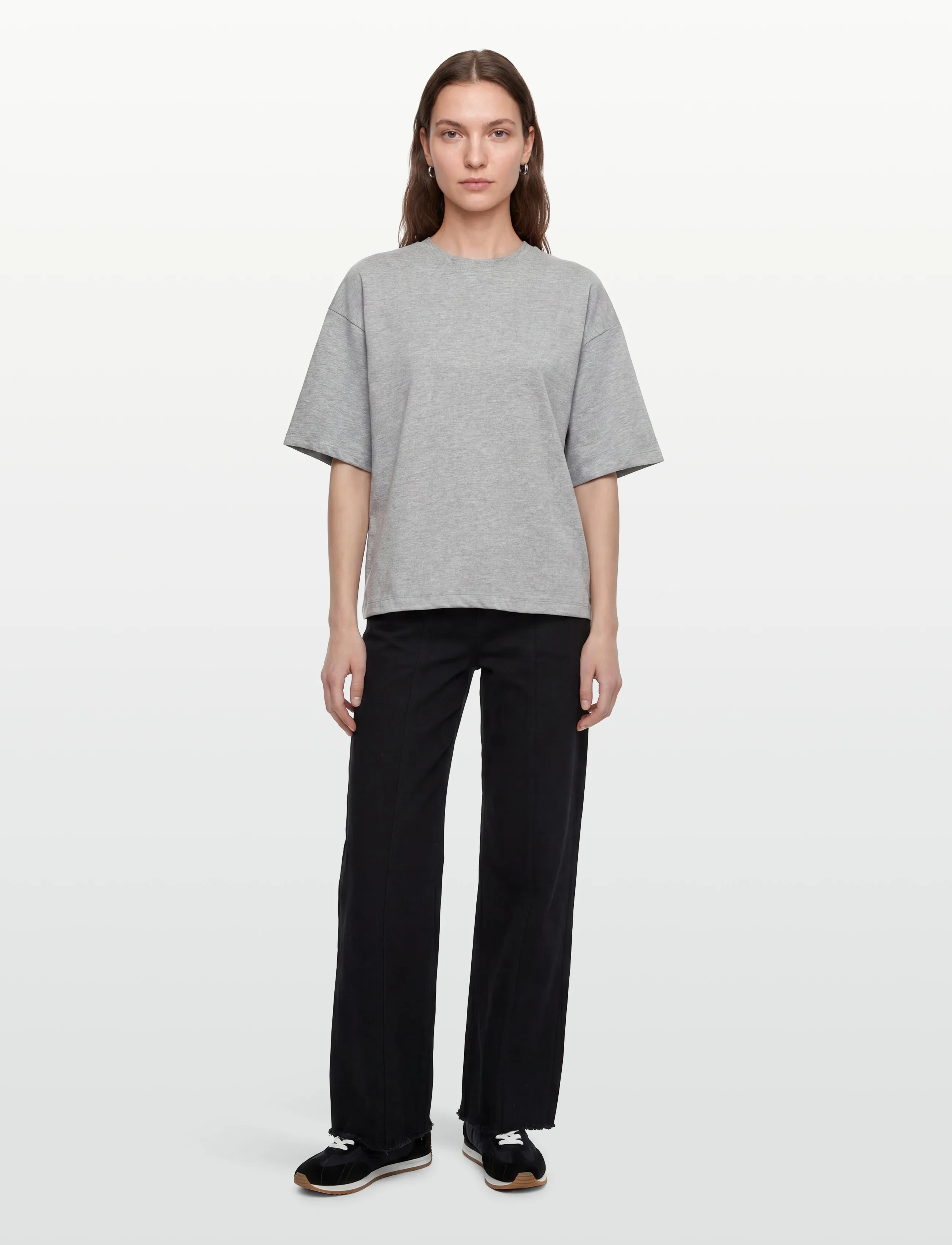 Day Birger et Mikkelsen Drew - Heavy Jersey - T-shirts & Toppar - LIGHT GREY MELANGE / grey