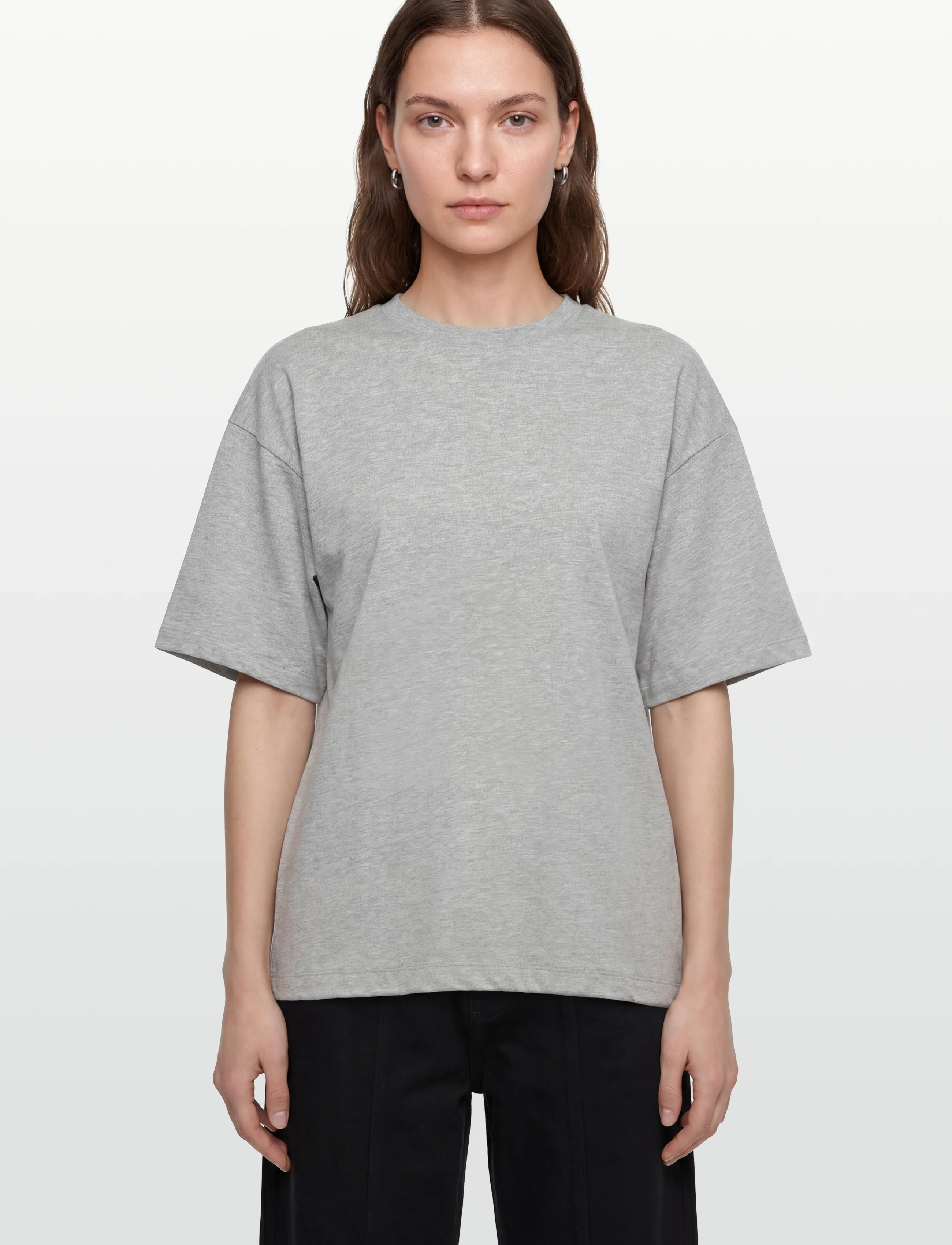 Day Birger et Mikkelsen - Drew - Heavy Jersey - t-shirts & tops - light grey melange - 3