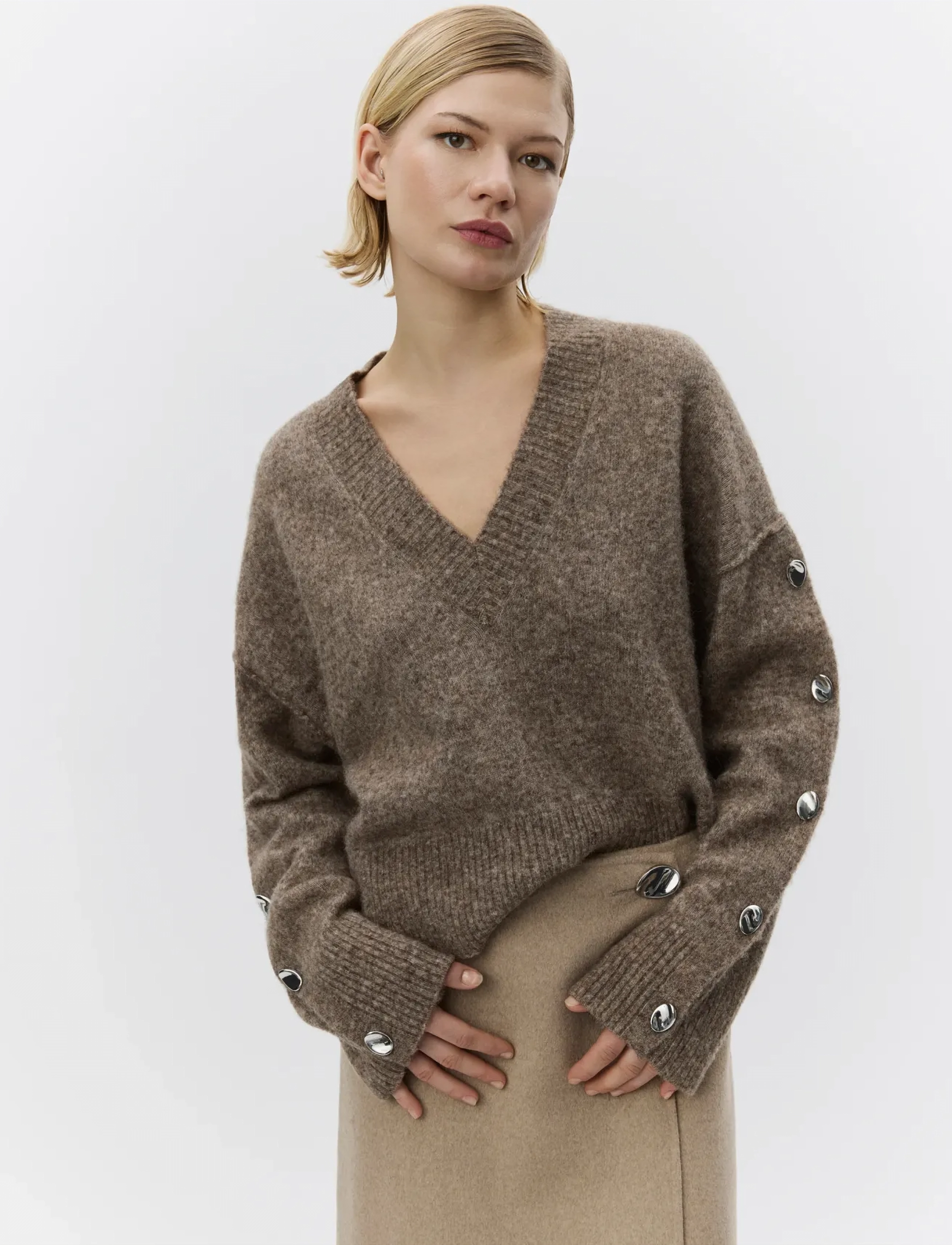 Day Birger et Mikkelsen Solange - Cozy Days, M, Brown, Strik > Trøjer, Dame