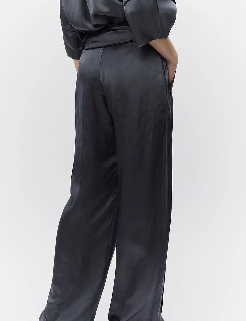 Day Birger et Mikkelsen - Elms - High shine blend - hosen mit weitem bein - ebony - 2