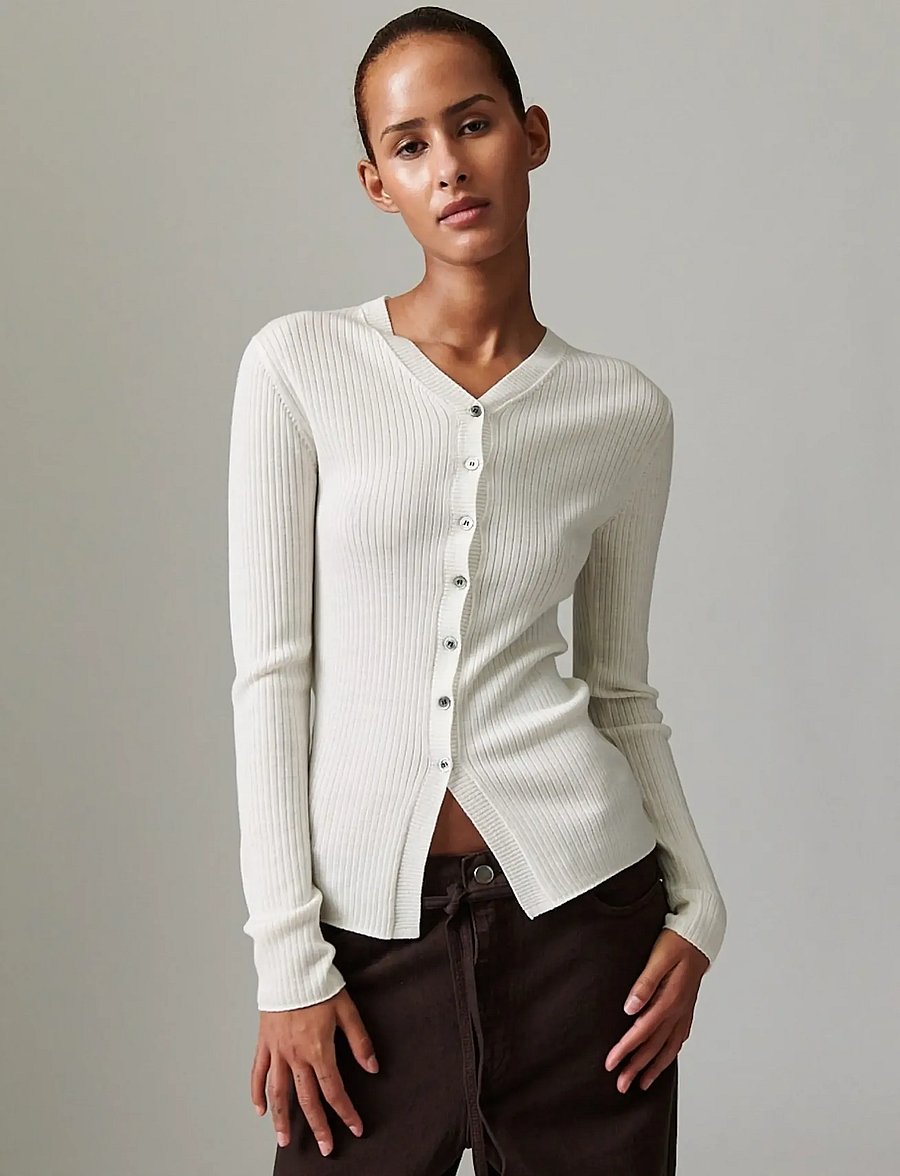 Day Birger et Mikkelsen - Dixon - daily elements - strickjacken - ivory shade - 0