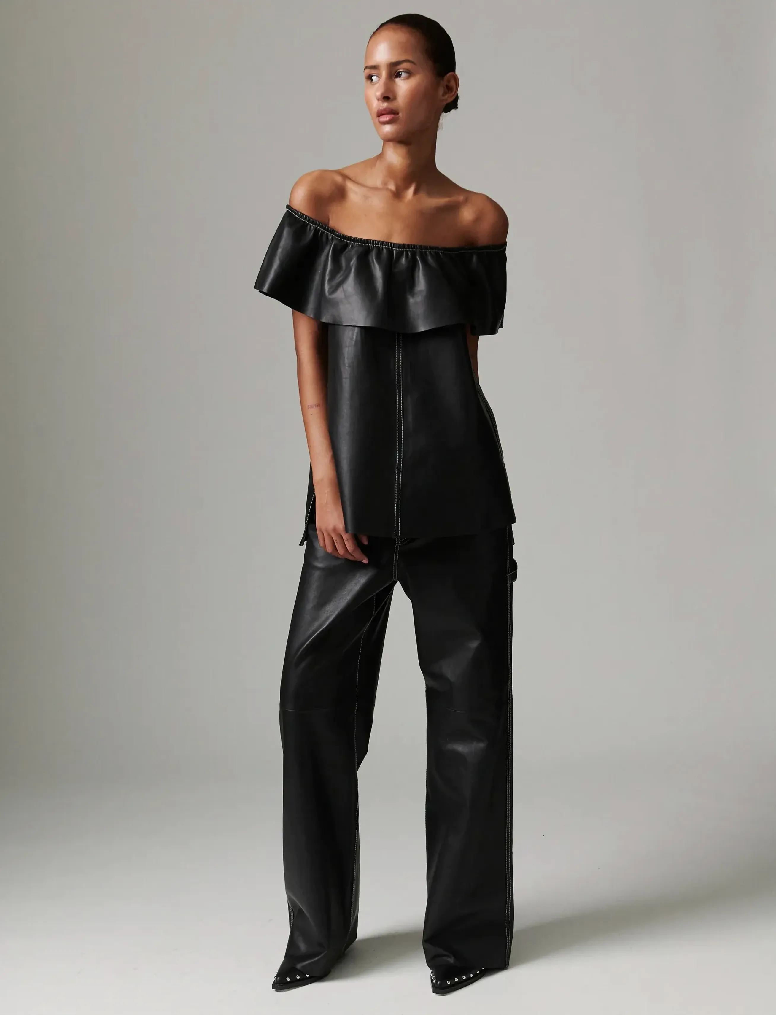 Day Birger et Mikkelsen Lira - Soft Lamb Leather - T-shirts & Tops - BLACK / black