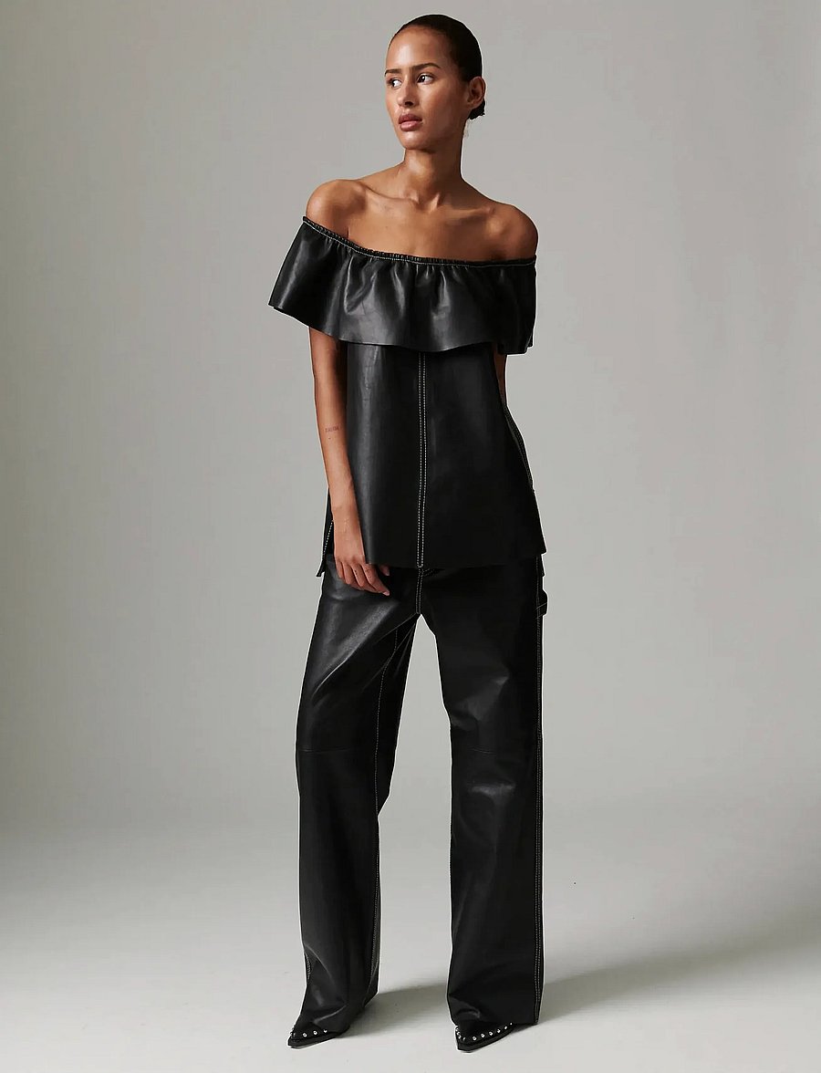 Day Birger et Mikkelsen - Lira - Soft Lamb Leather - varrukateta alussärgid - black - 0
