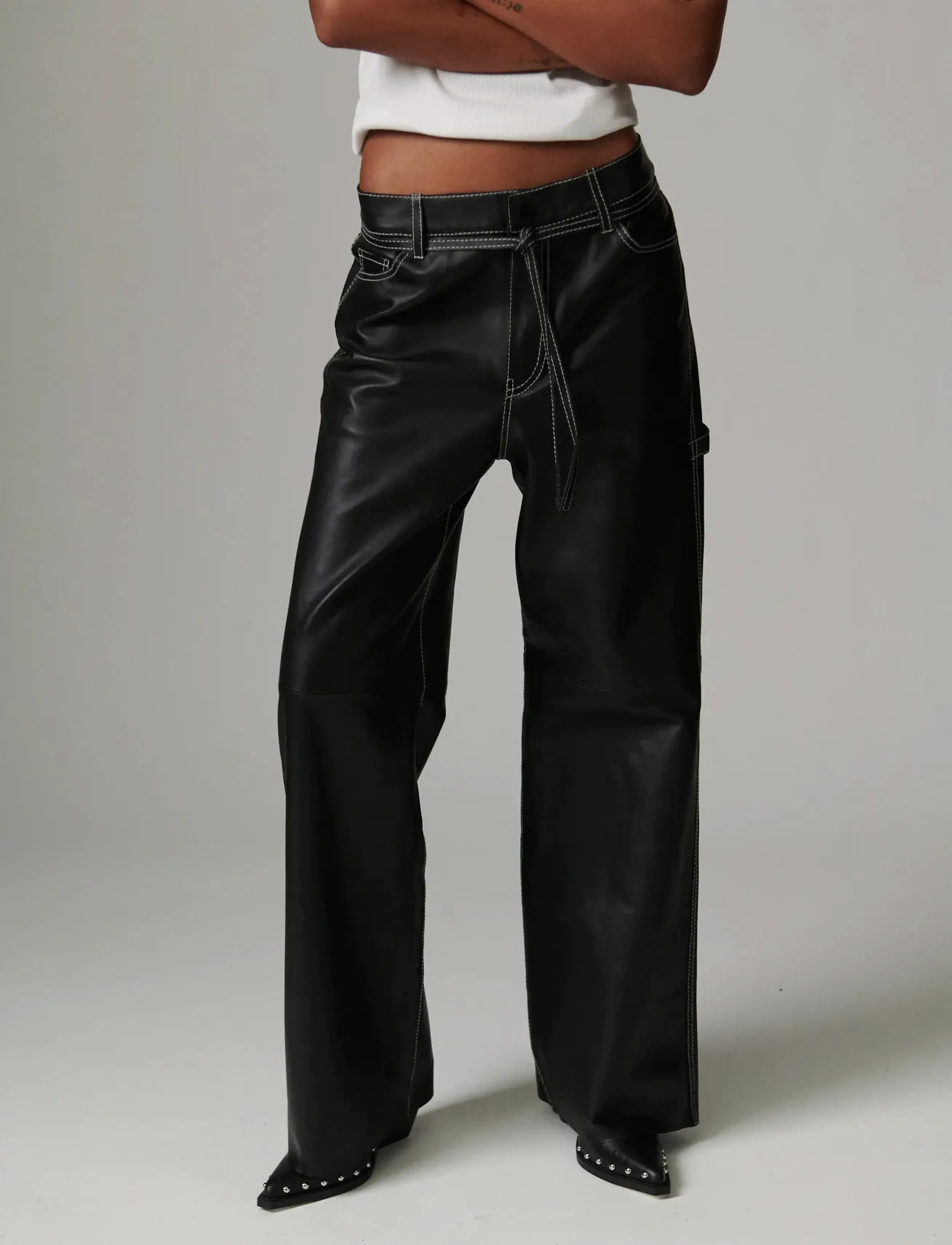 Day Birger et Mikkelsen Yanna Soft Lamb Leather, 36, Trousers, Schwarz - Leather Leggings-trousers, Frauen
