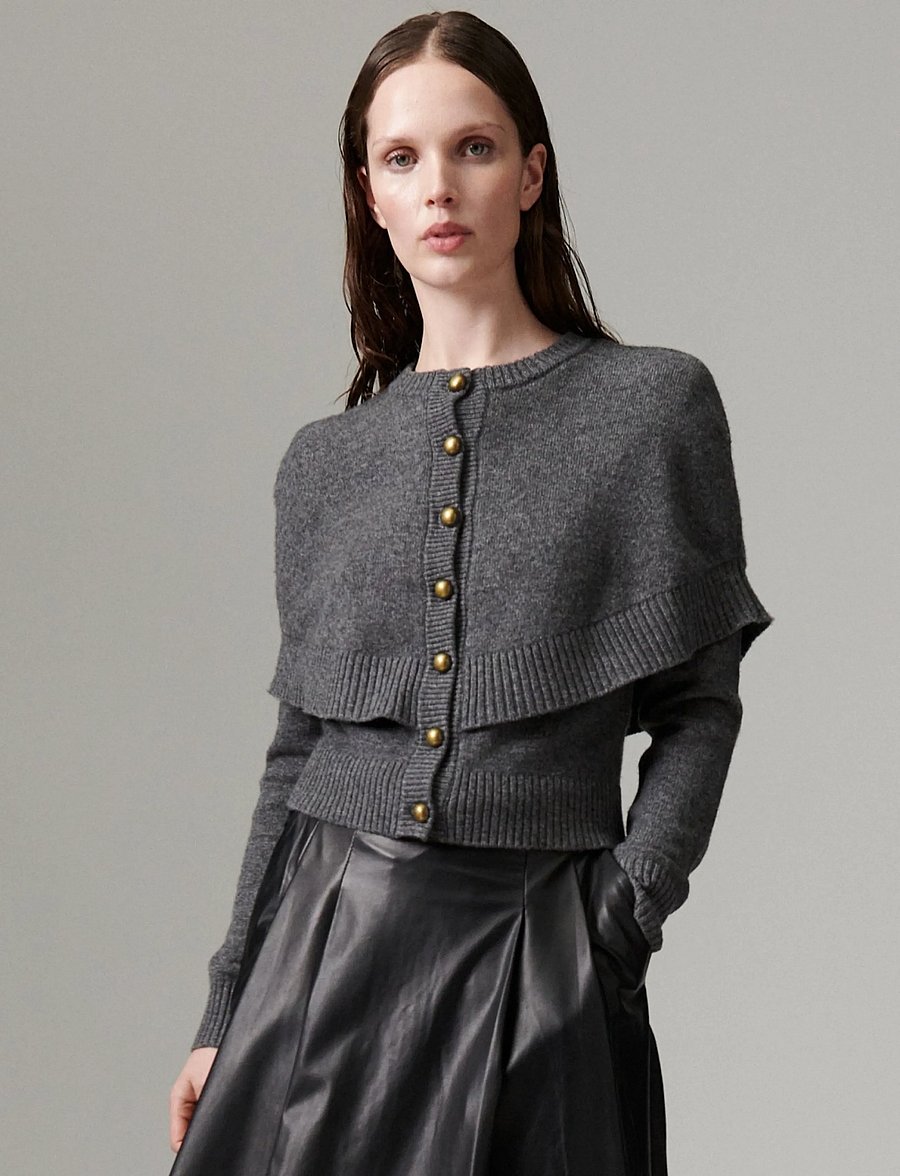 Day Birger et Mikkelsen - DAYEllie -Medium Soft Wool - strickjacken - medium grey melange - 0