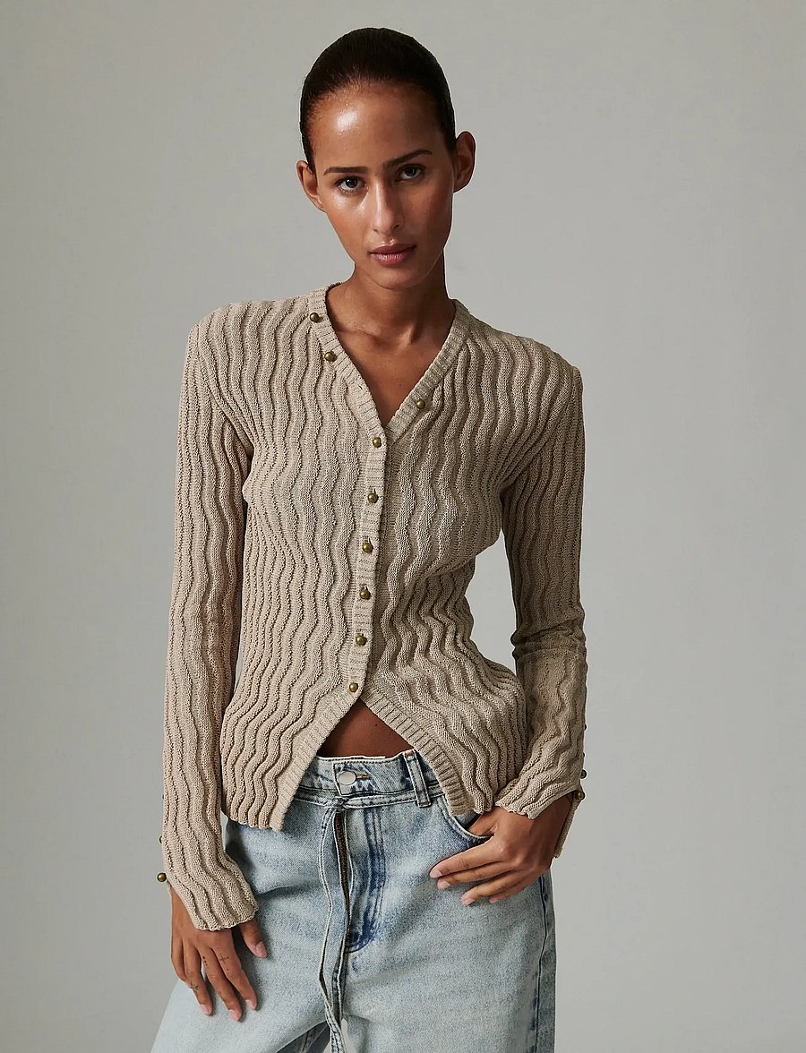 Day Birger et Mikkelsen - Joelle - Summer Linen - cardigans - cobblestone - 3