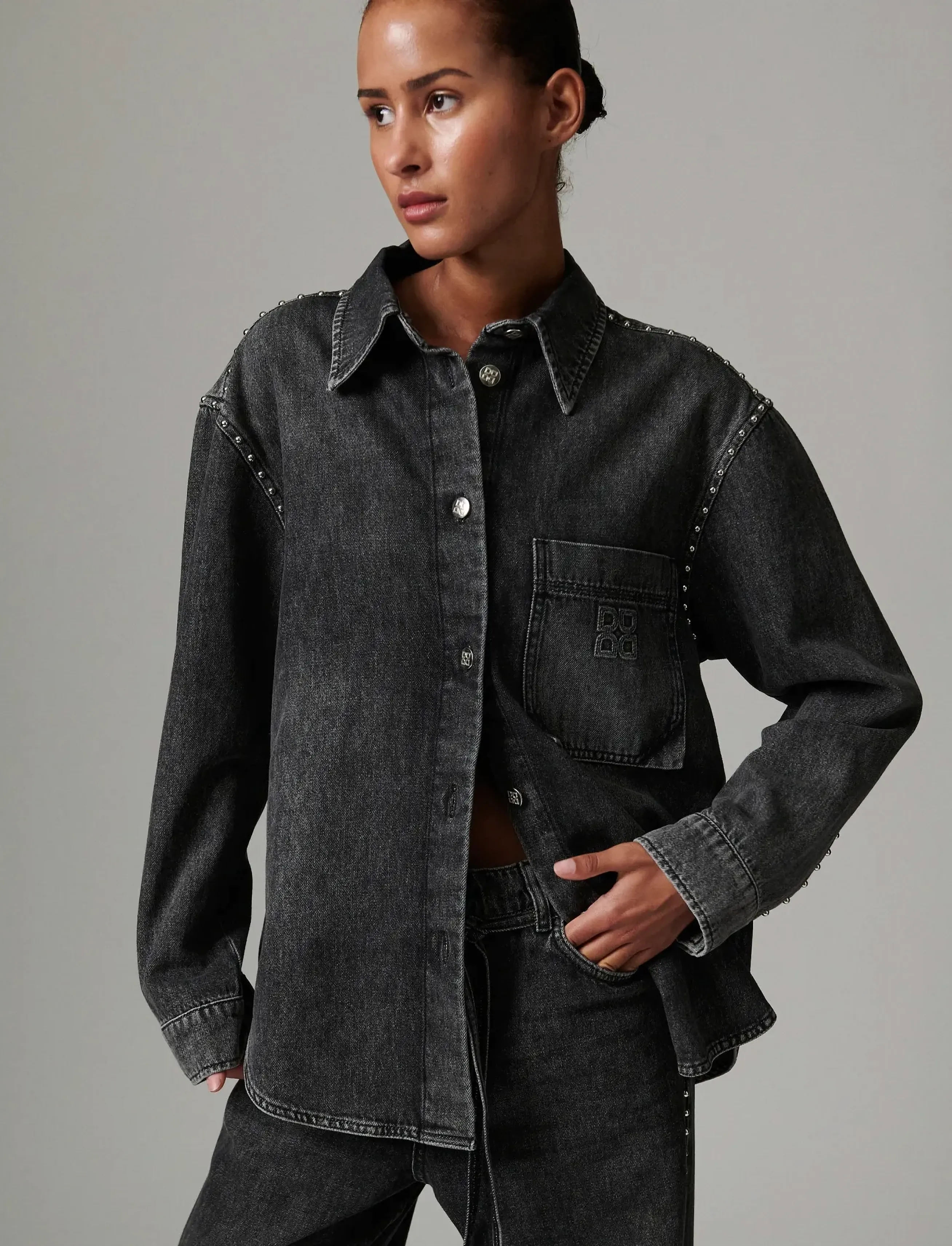 Day Birger et Mikkelsen Clothilde - Embellished Denim - Särgid - BLACK / grey