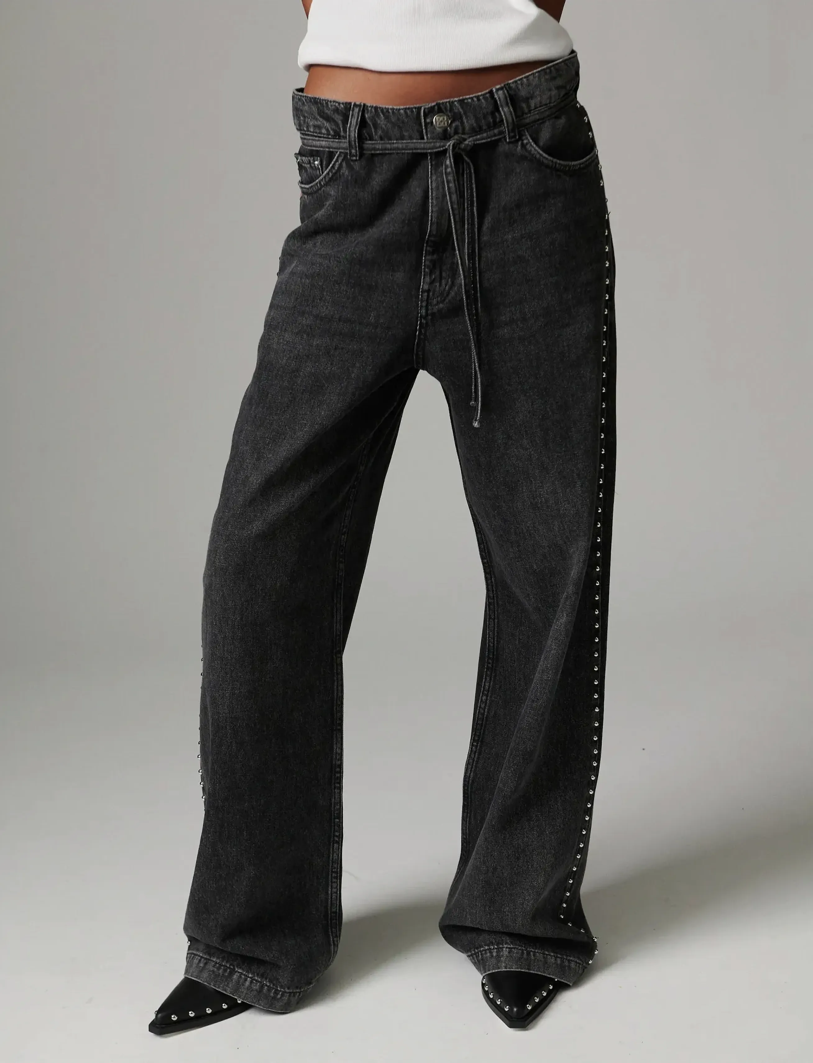 Day Birger et Mikkelsen Elijah - Embellished Denim - Raka jeans - BLACK / grey