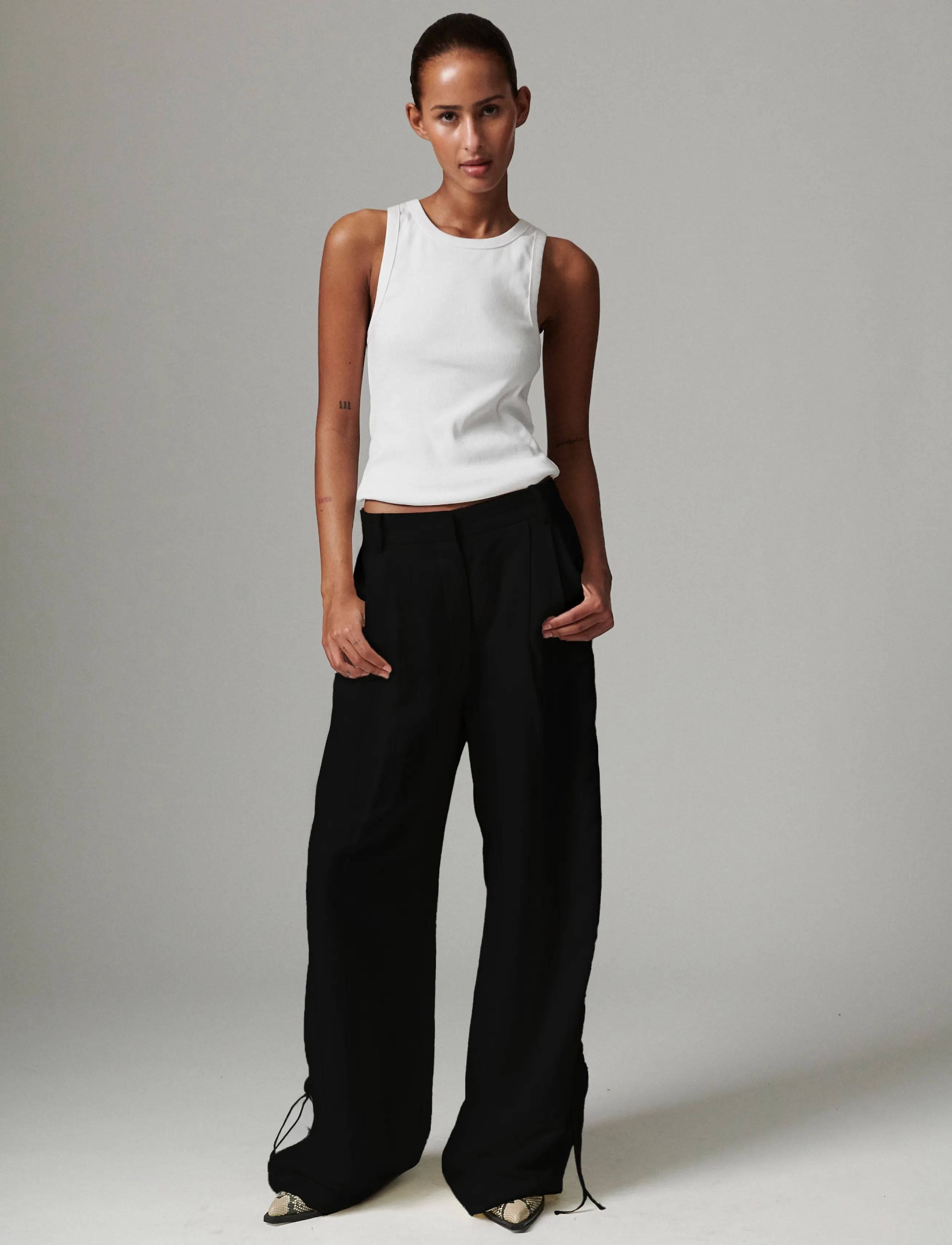 Day Birger et Mikkelsen - Belle - Contrast Linen - kostymbyxor - black - 4