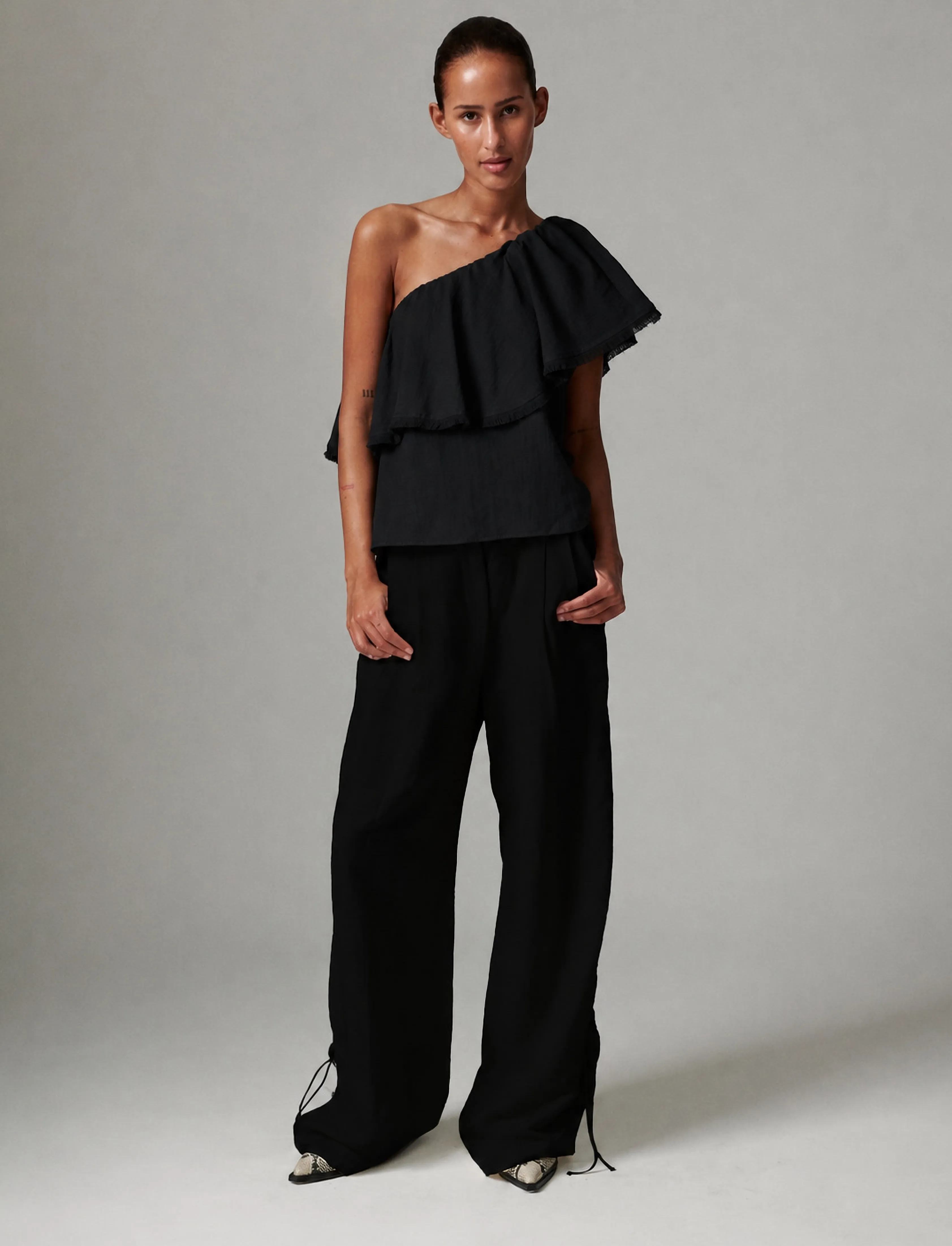 Day Birger et Mikkelsen - Belle - Contrast Linen - kostymbyxor - black - 5
